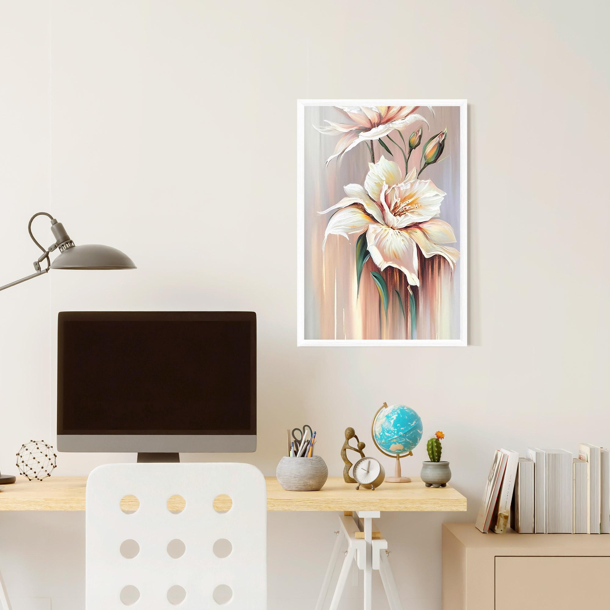 Gerahmte Poster Abstract Lily Painting mockup 6