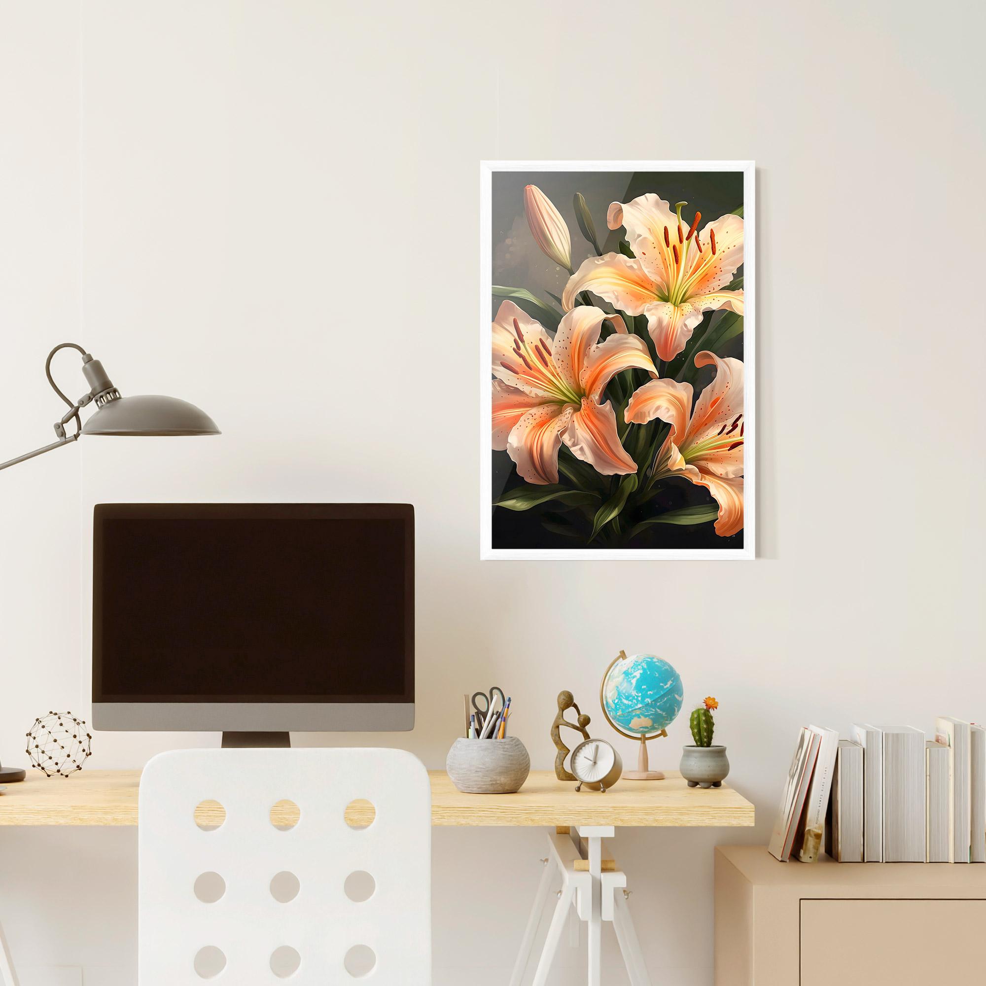 Gerahmte Poster Light Orange Lily mockup 6