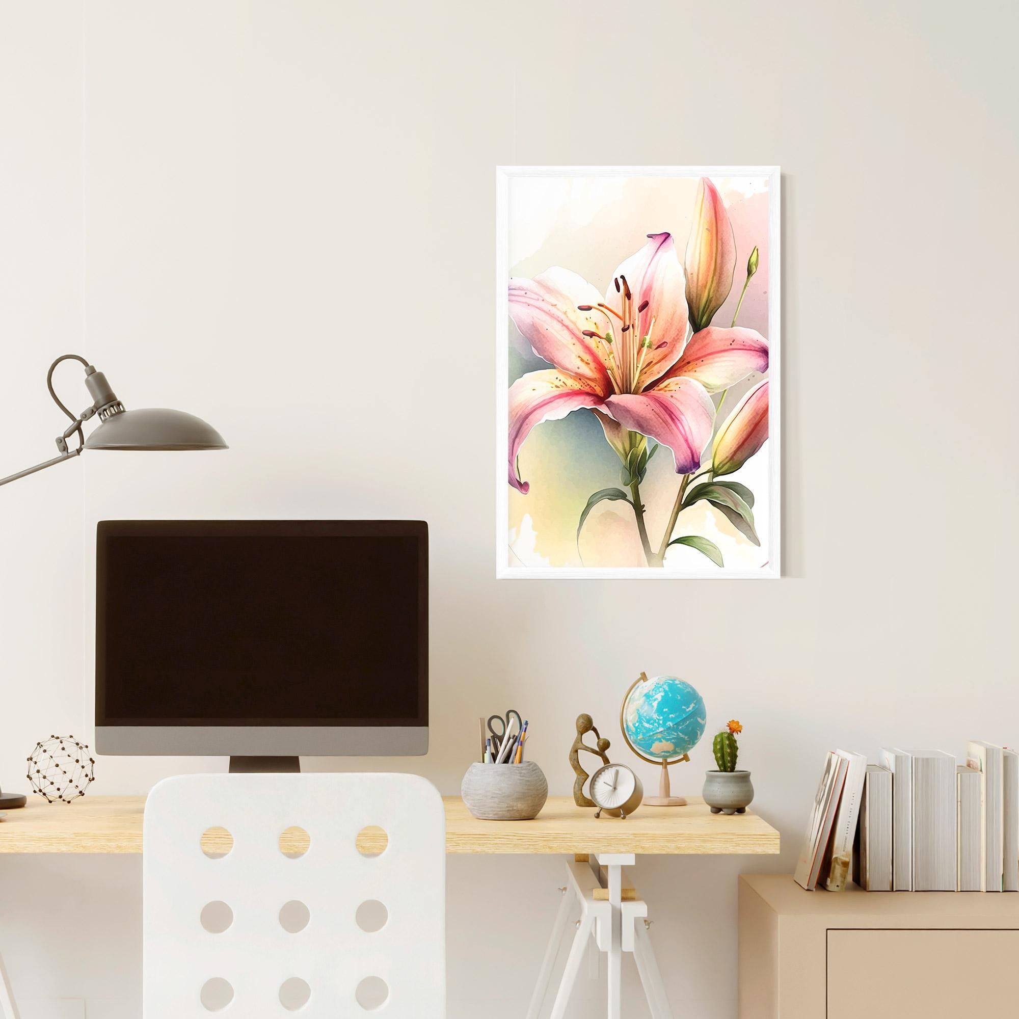 Gerahmte Poster Pink Orange Lily mockup 6