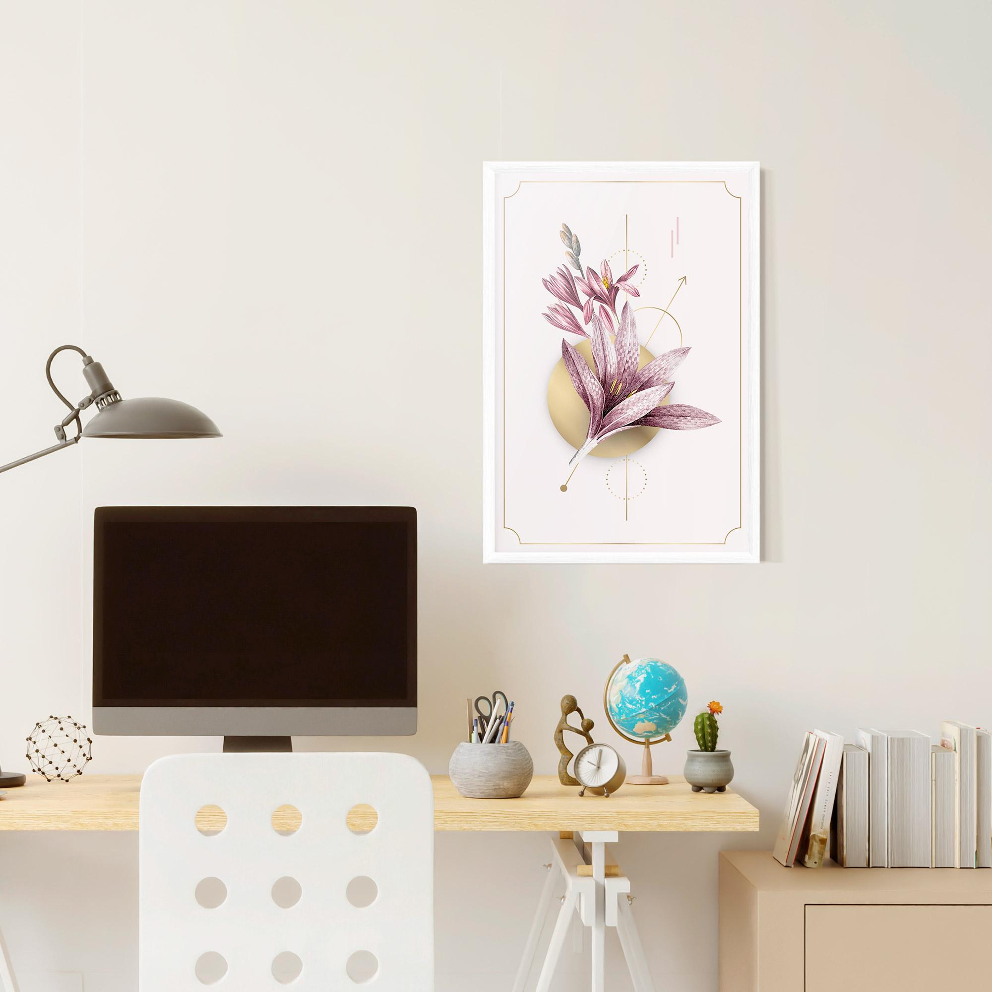Gerahmte Poster Purple Gold Lily mockup 6