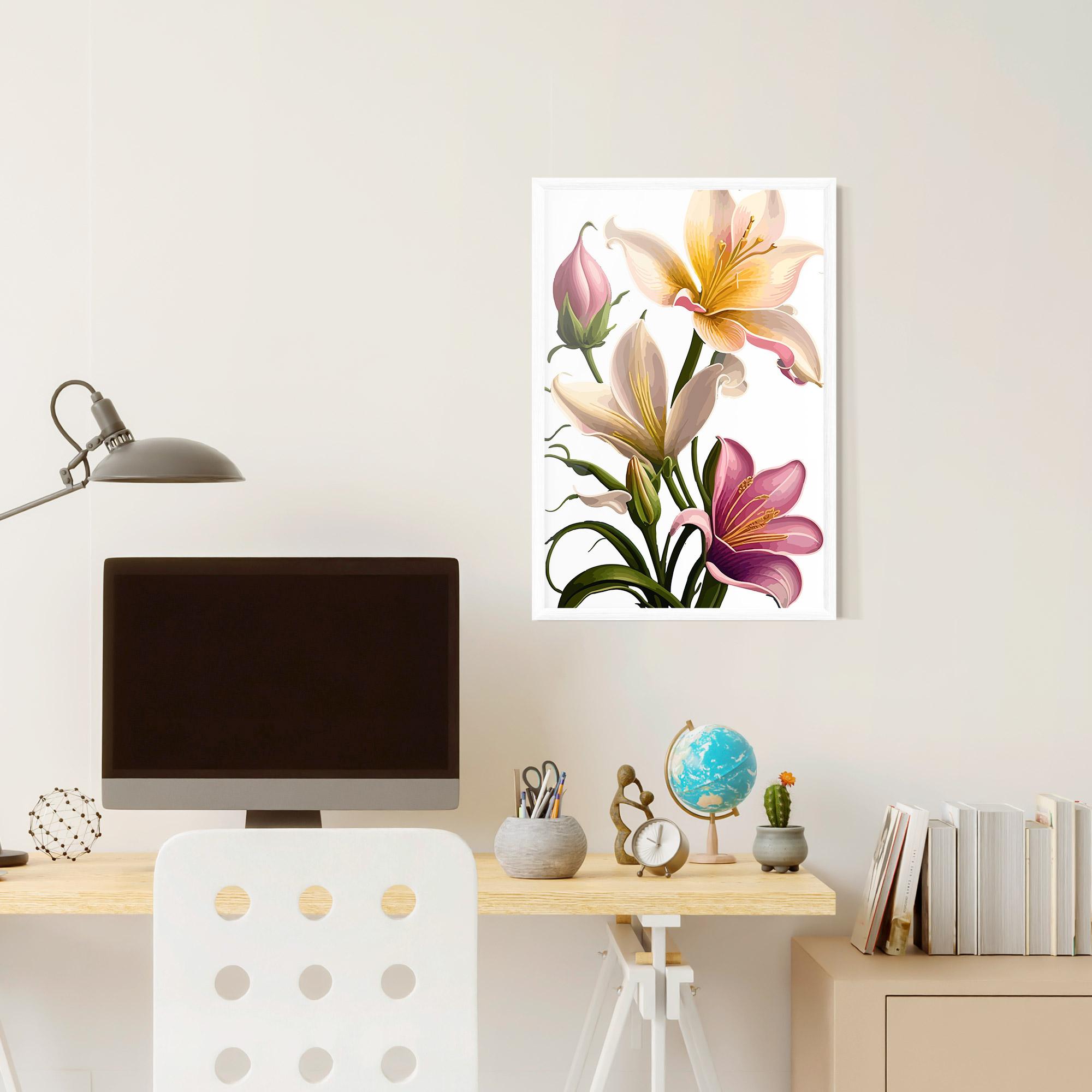Gerahmte Poster Purple White Lily mockup 6