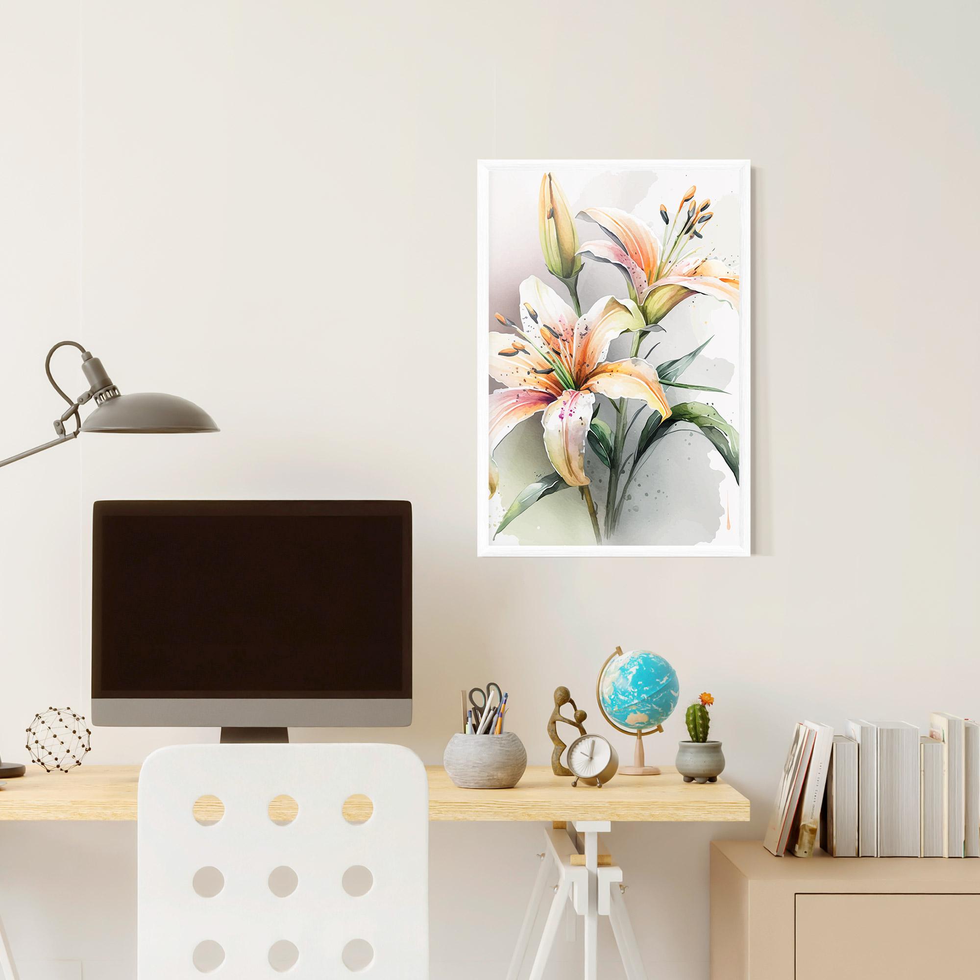 Gerahmte Poster White Orange Lily mockup 6