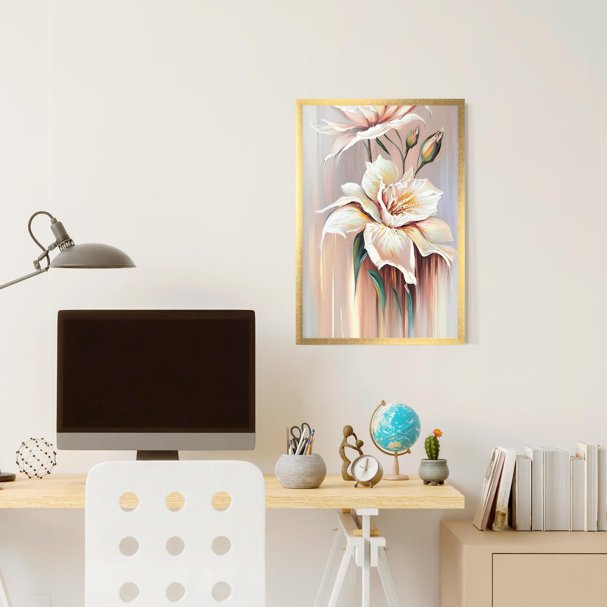 Gerahmte Poster Abstract Lily Painting mockup 6