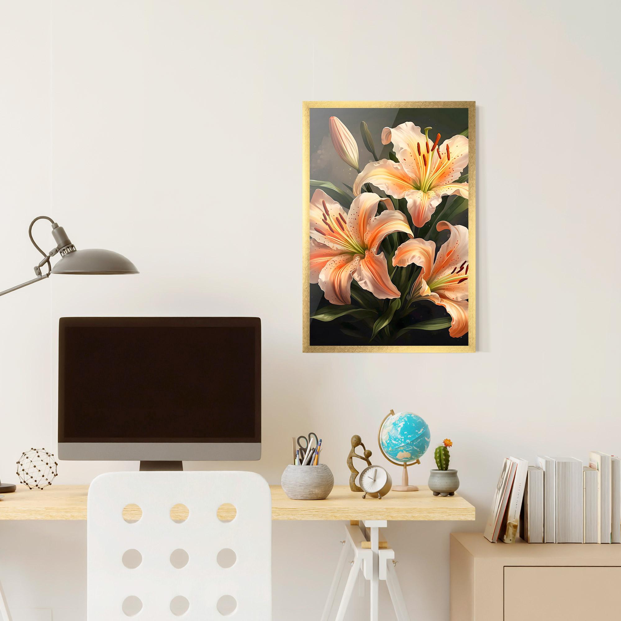 Gerahmte Poster Light Orange Lily mockup 6