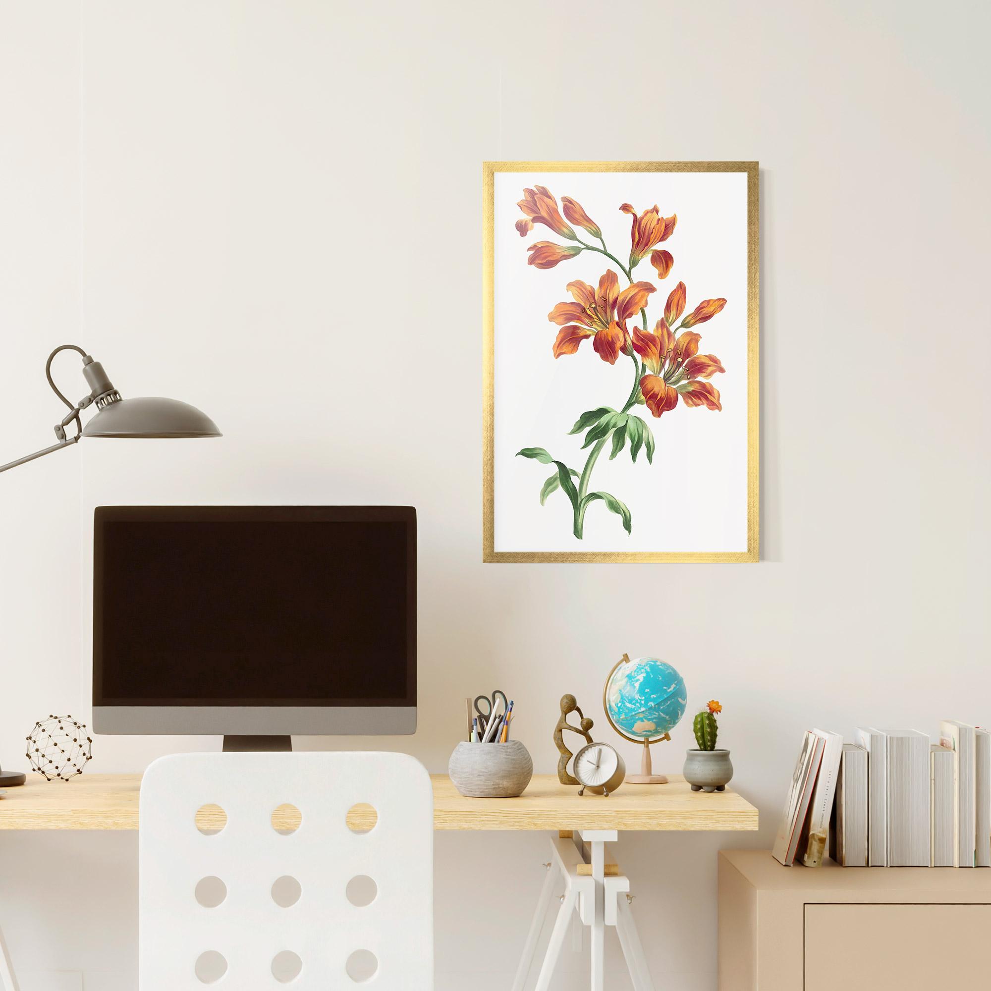 Gerahmte Poster Orange Painted Lily mockup 6