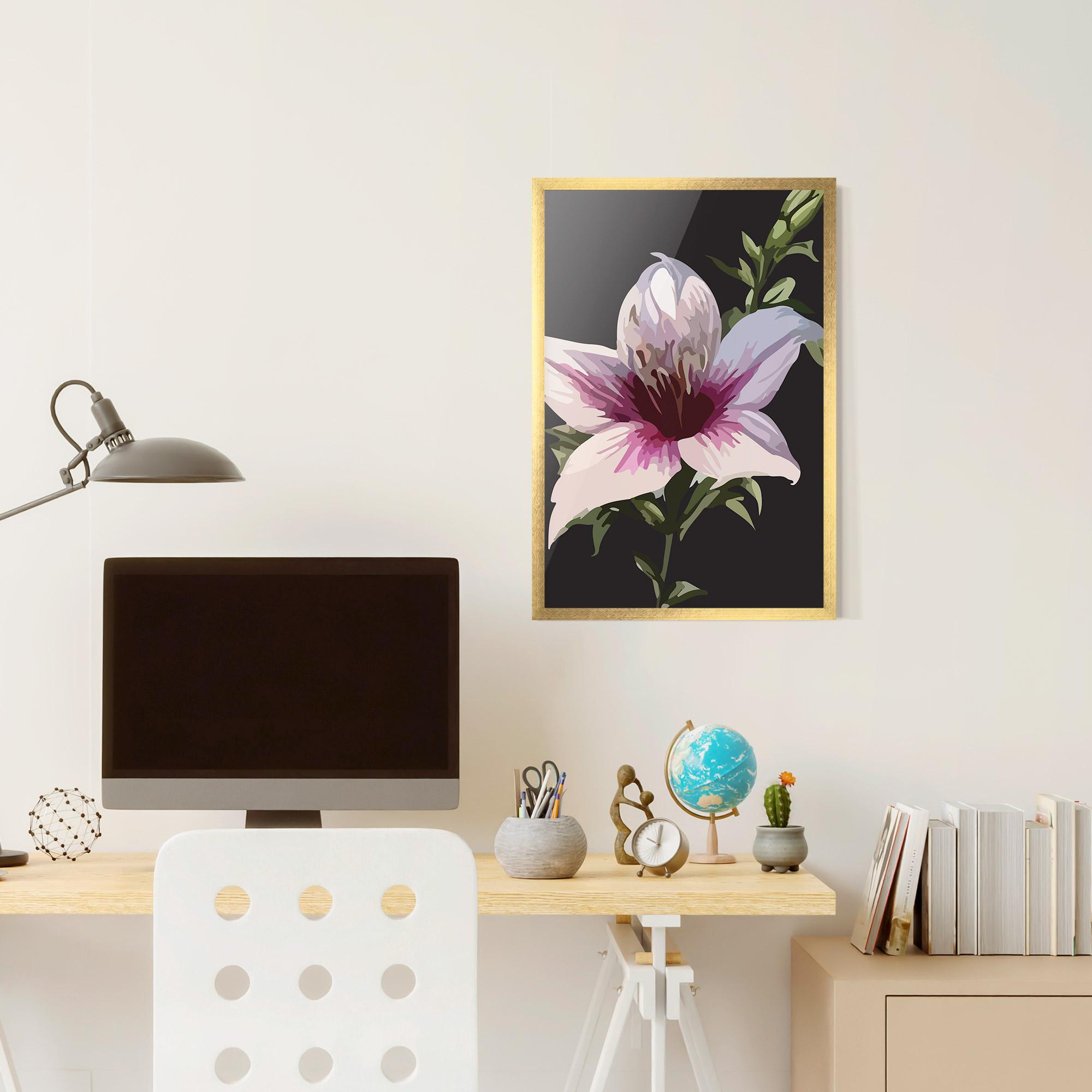 Gerahmte Poster Pink Pretty Lily mockup 6