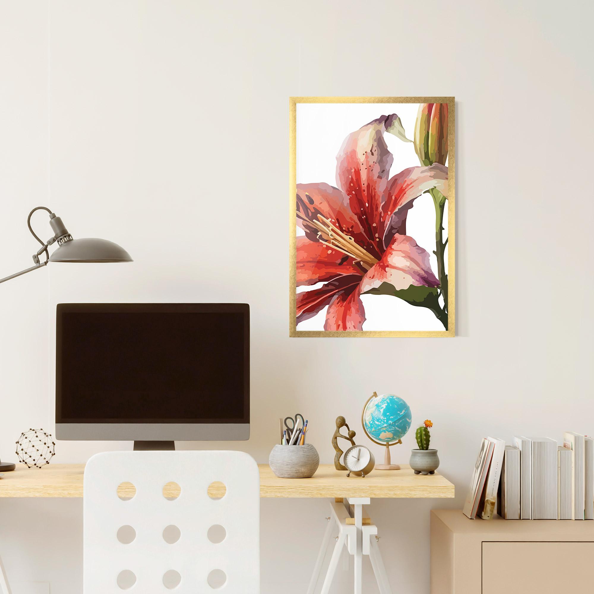 Gerahmte Poster Pretty Red Purple Lily mockup 6