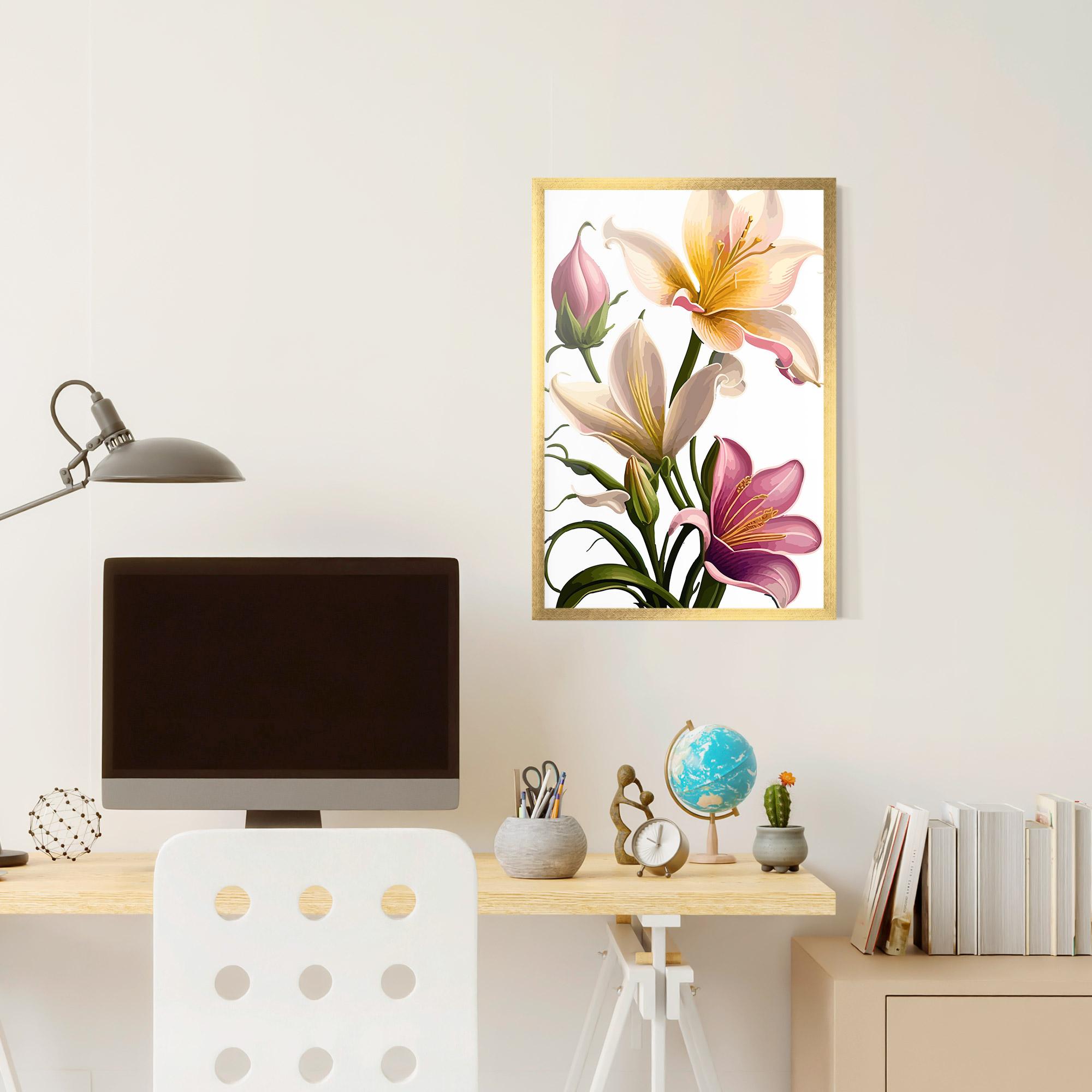 Gerahmte Poster Purple White Lily mockup 6