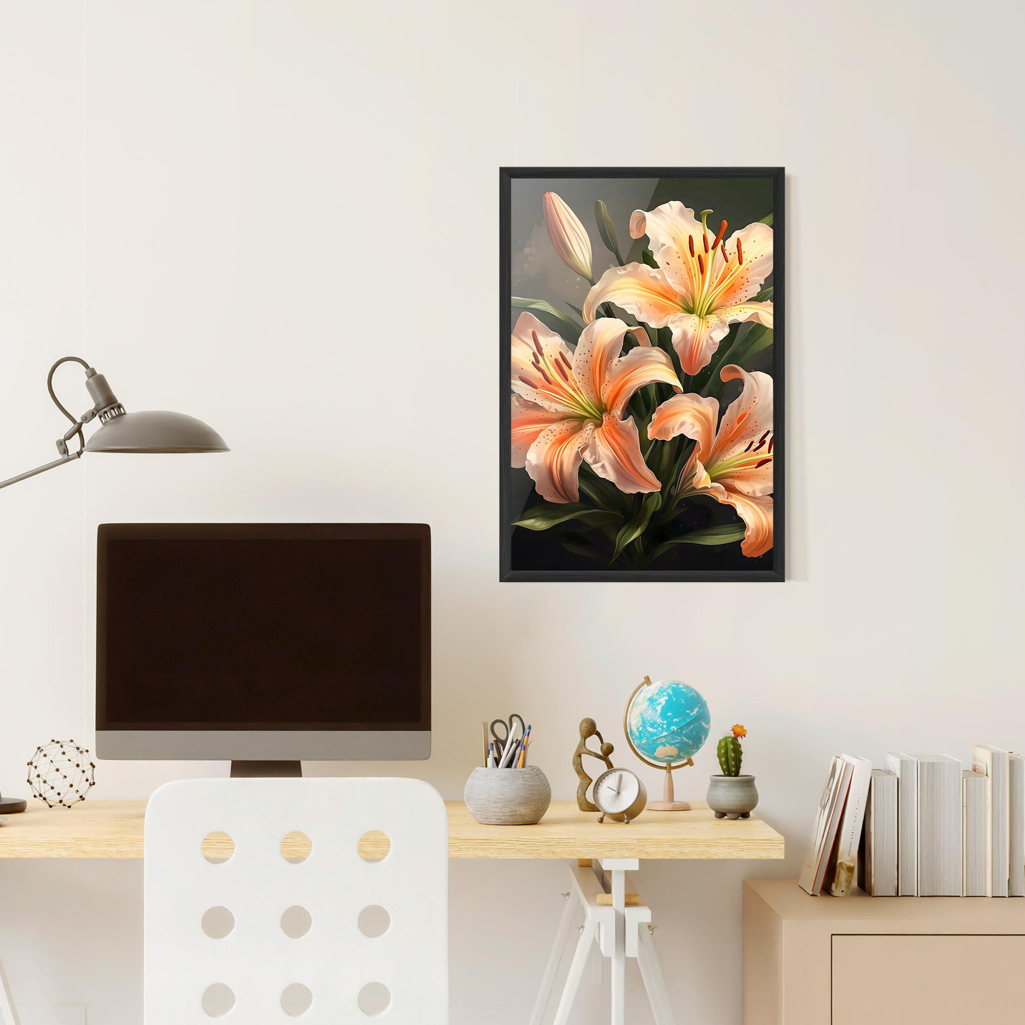 Gerahmte Poster Light Orange Lily mockup 6