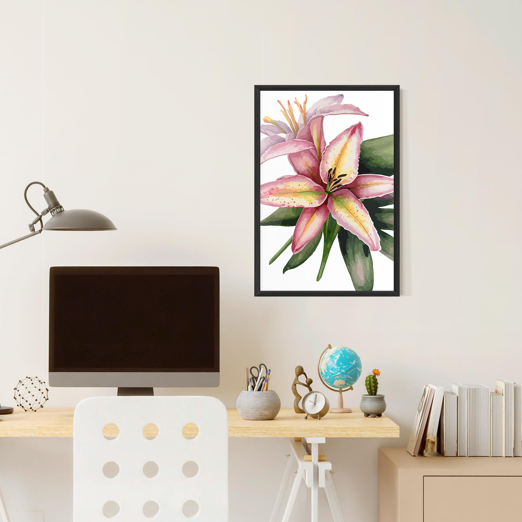Gerahmte Poster Lily Pretty Pink mockup 6