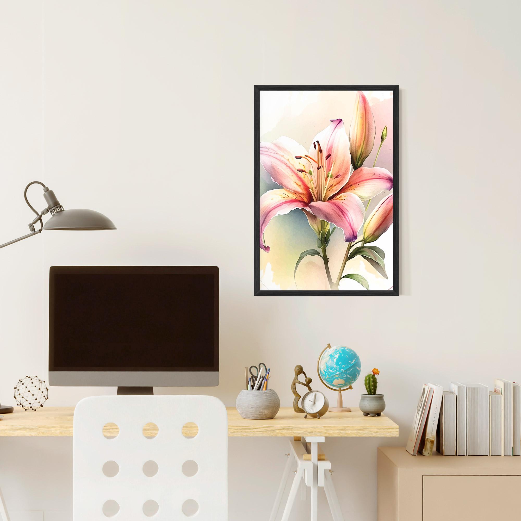 Gerahmte Poster Pink Orange Lily mockup 6
