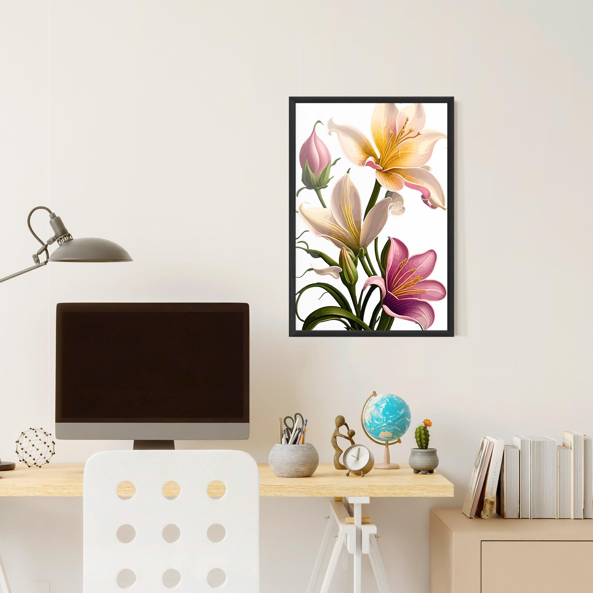 Gerahmte Poster Purple White Lily mockup 6