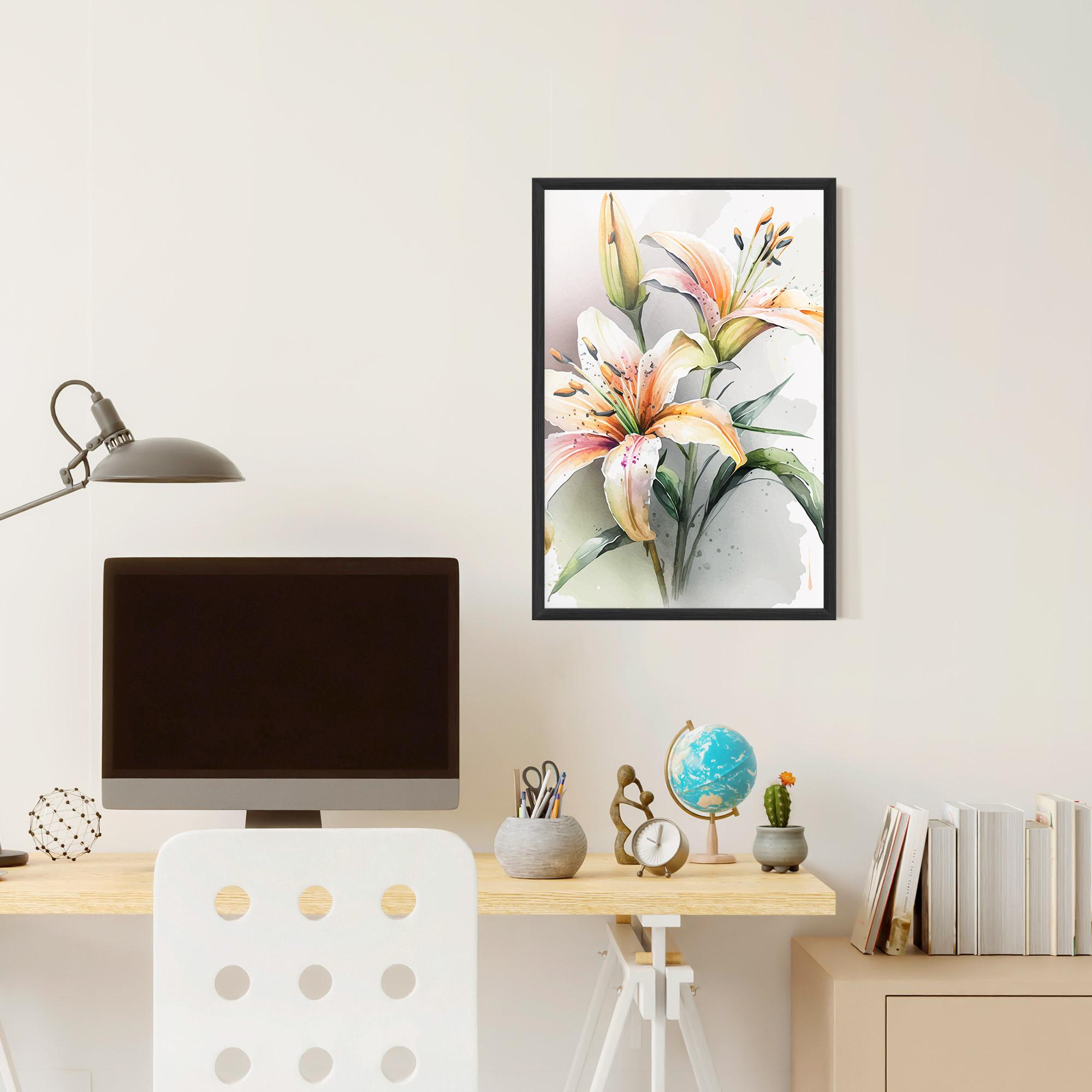 Gerahmte Poster White Orange Lily mockup 6