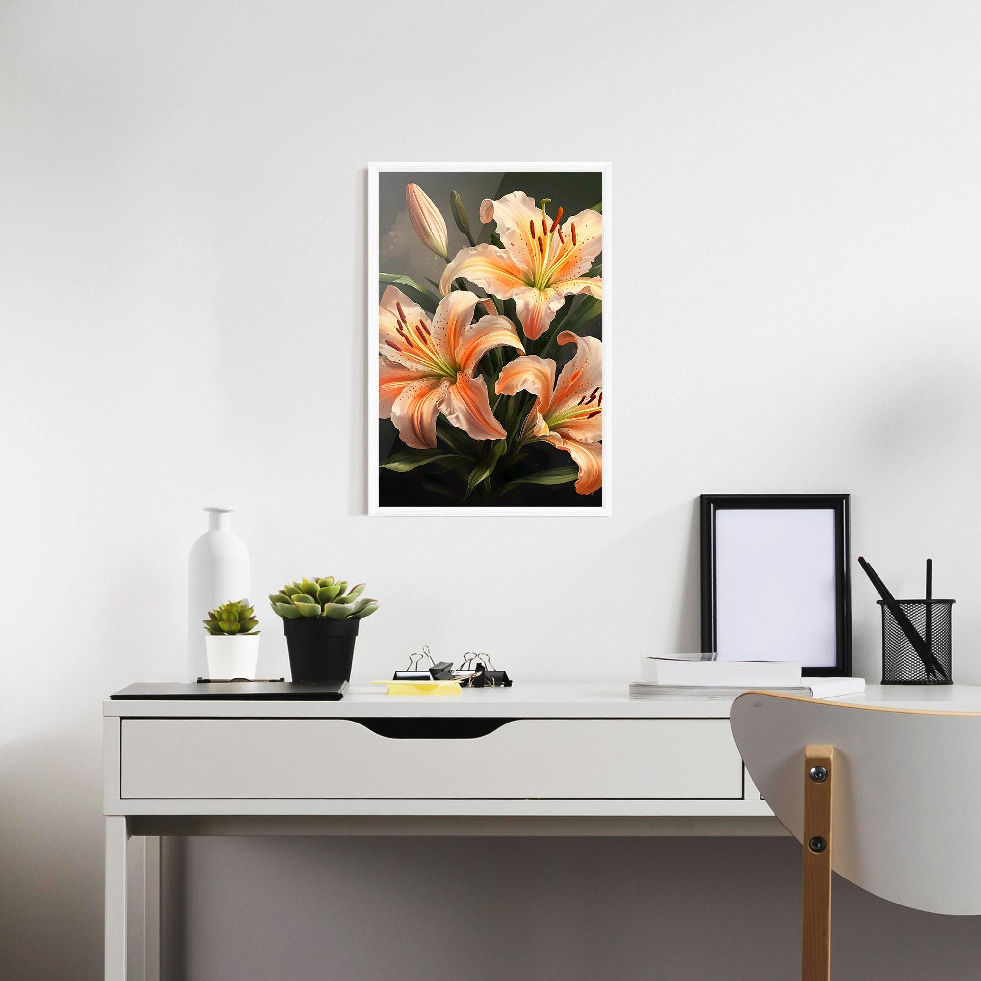 Gerahmte Poster Light Orange Lily mockup 7
