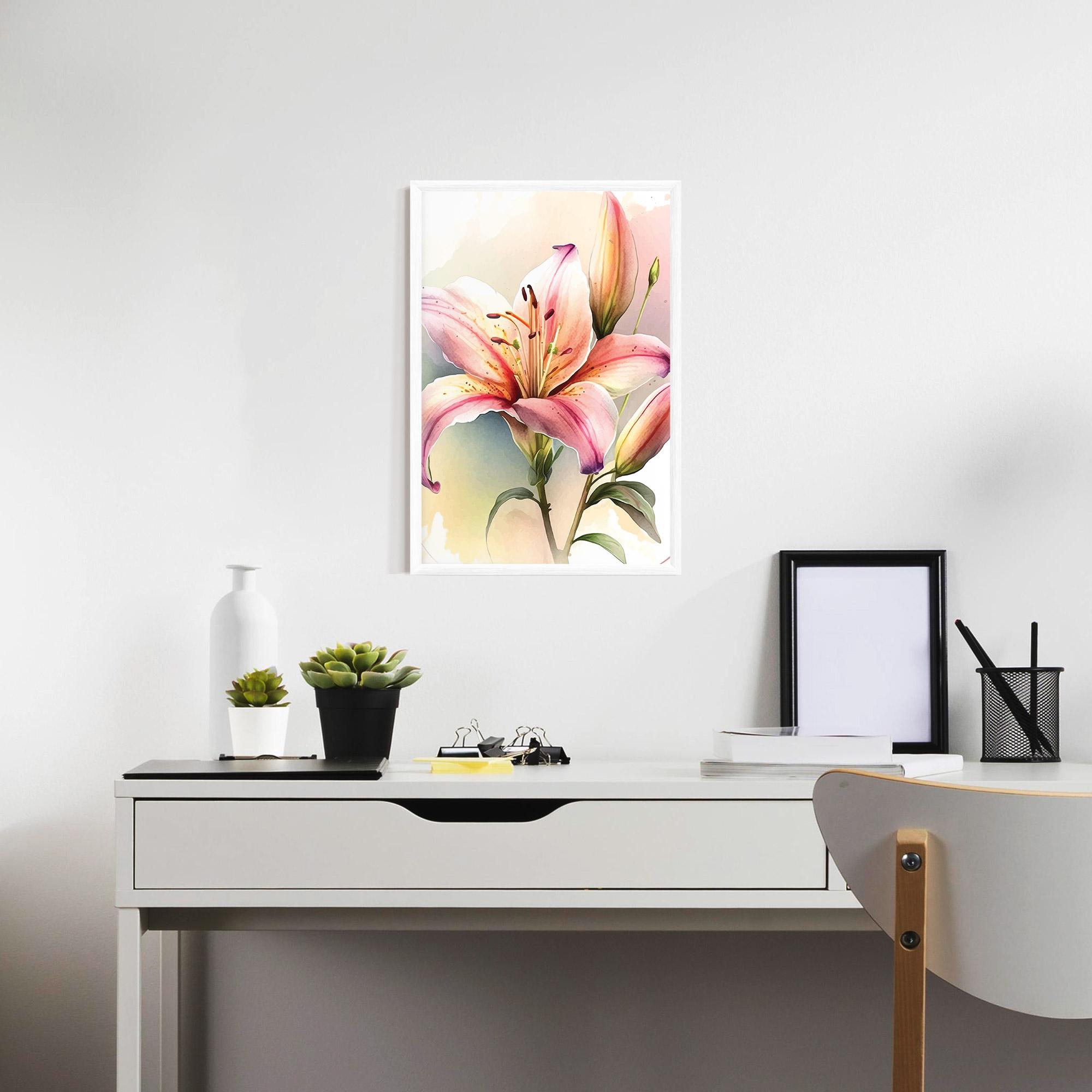 Gerahmte Poster Pink Orange Lily mockup 7