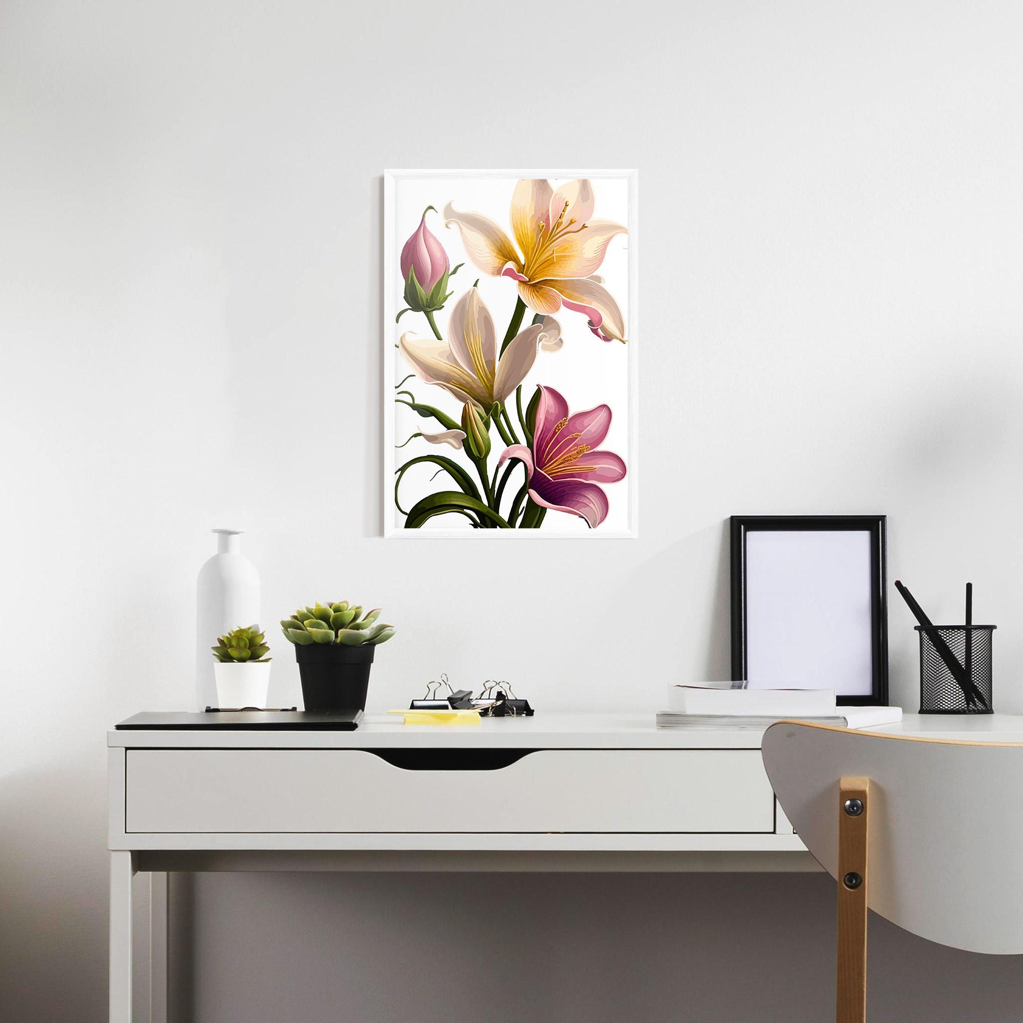 Gerahmte Poster Purple White Lily mockup 7