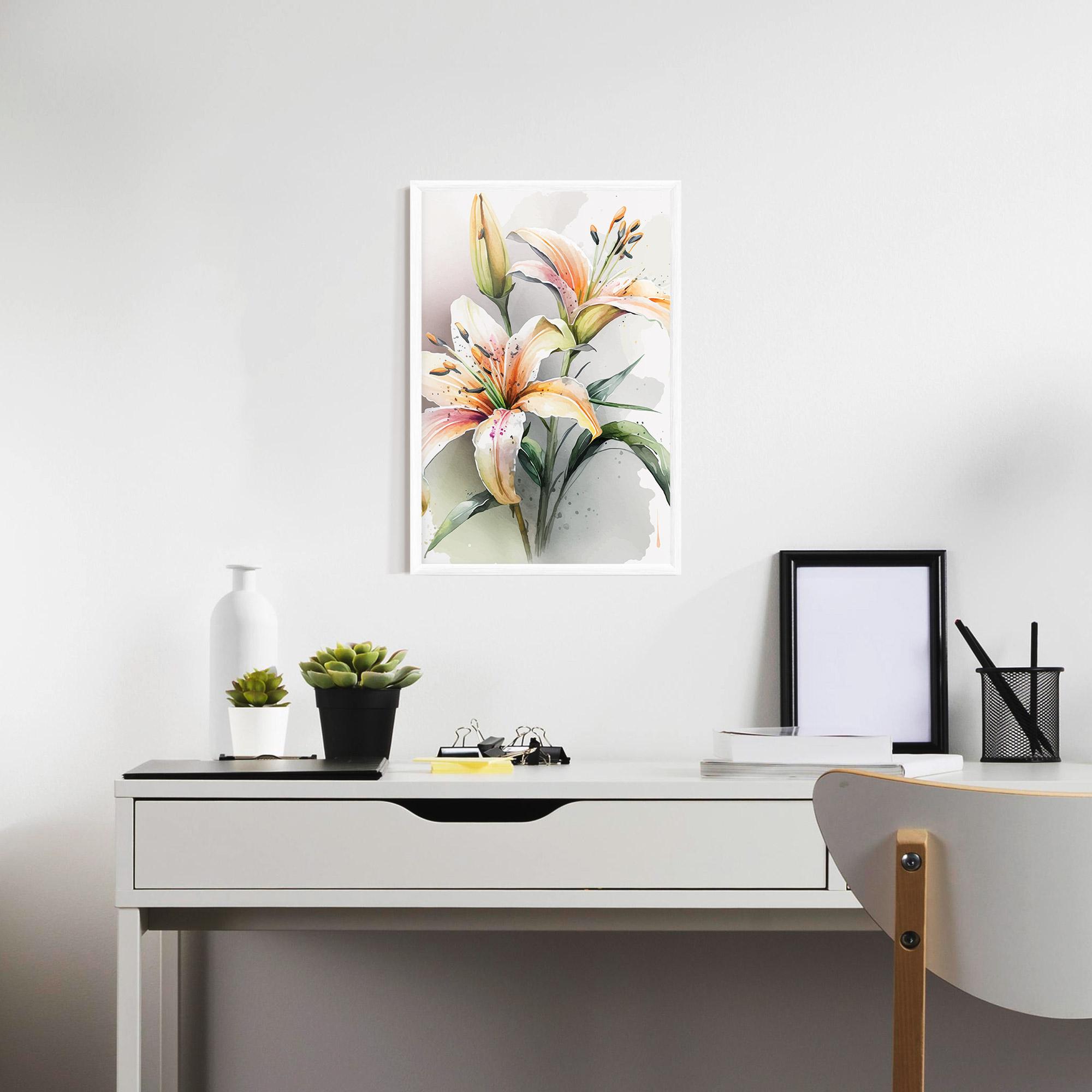 Gerahmte Poster White Orange Lily mockup 7