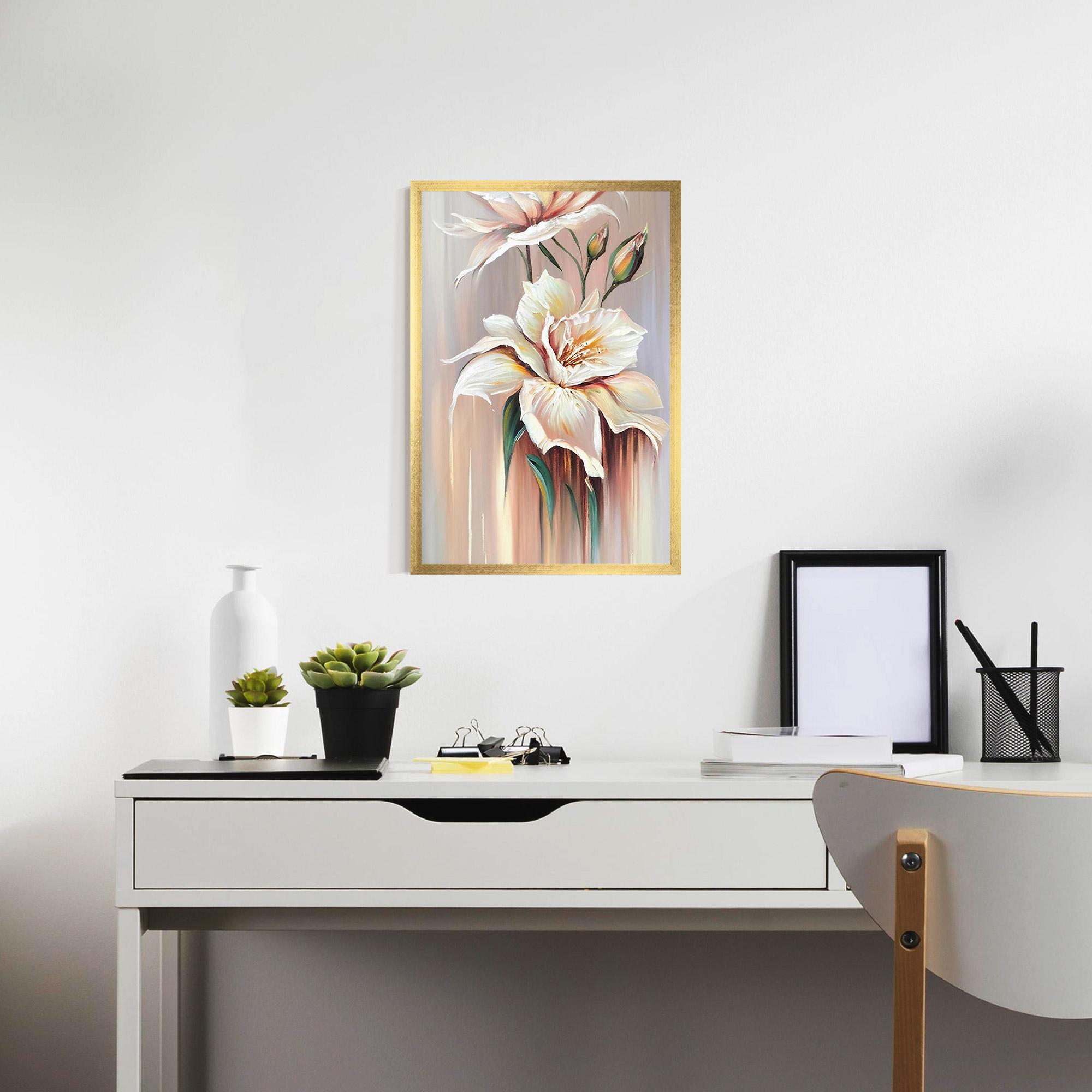 Gerahmte Poster Abstract Lily Painting mockup 7