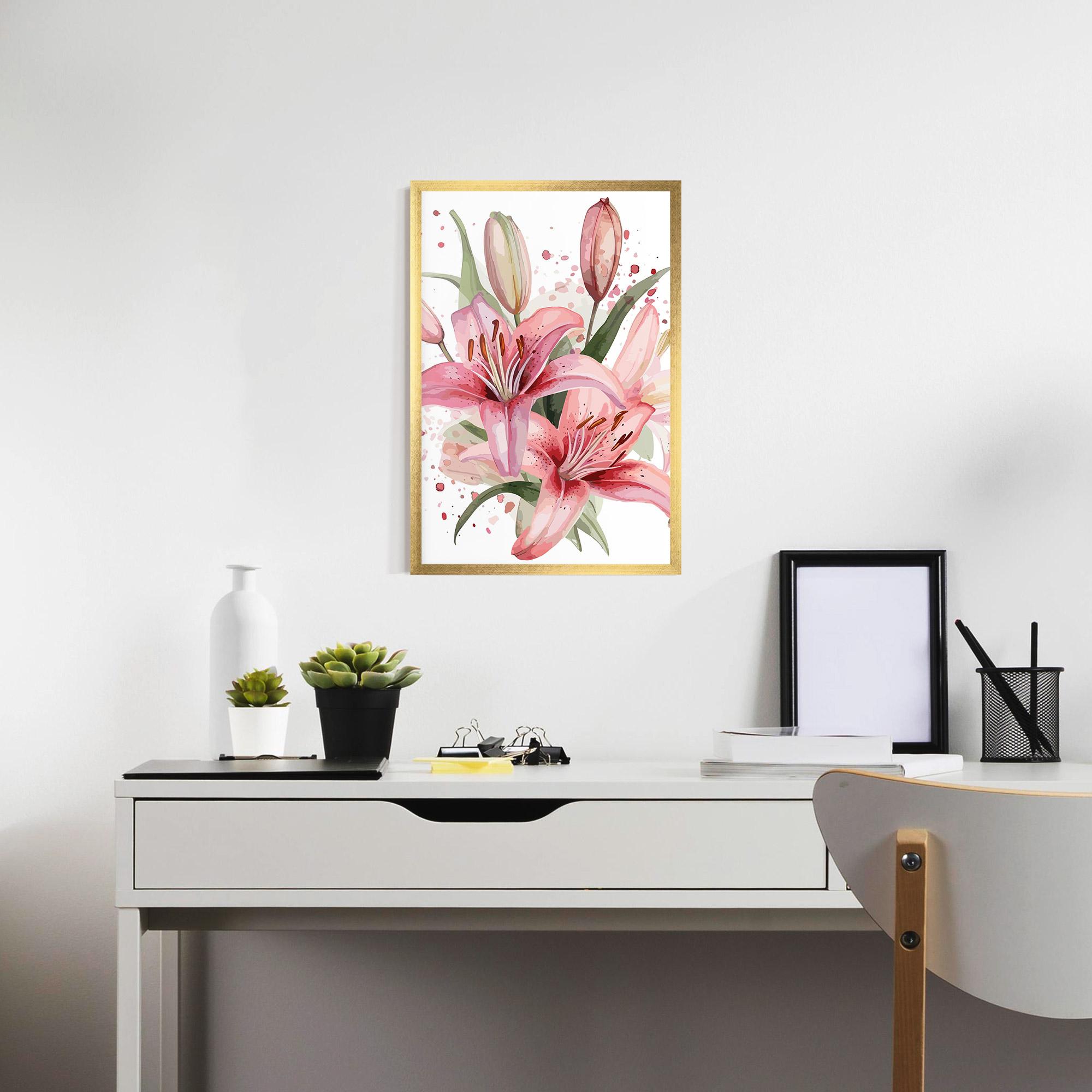 Gerahmte Poster Beautiful Pink Lily mockup 7