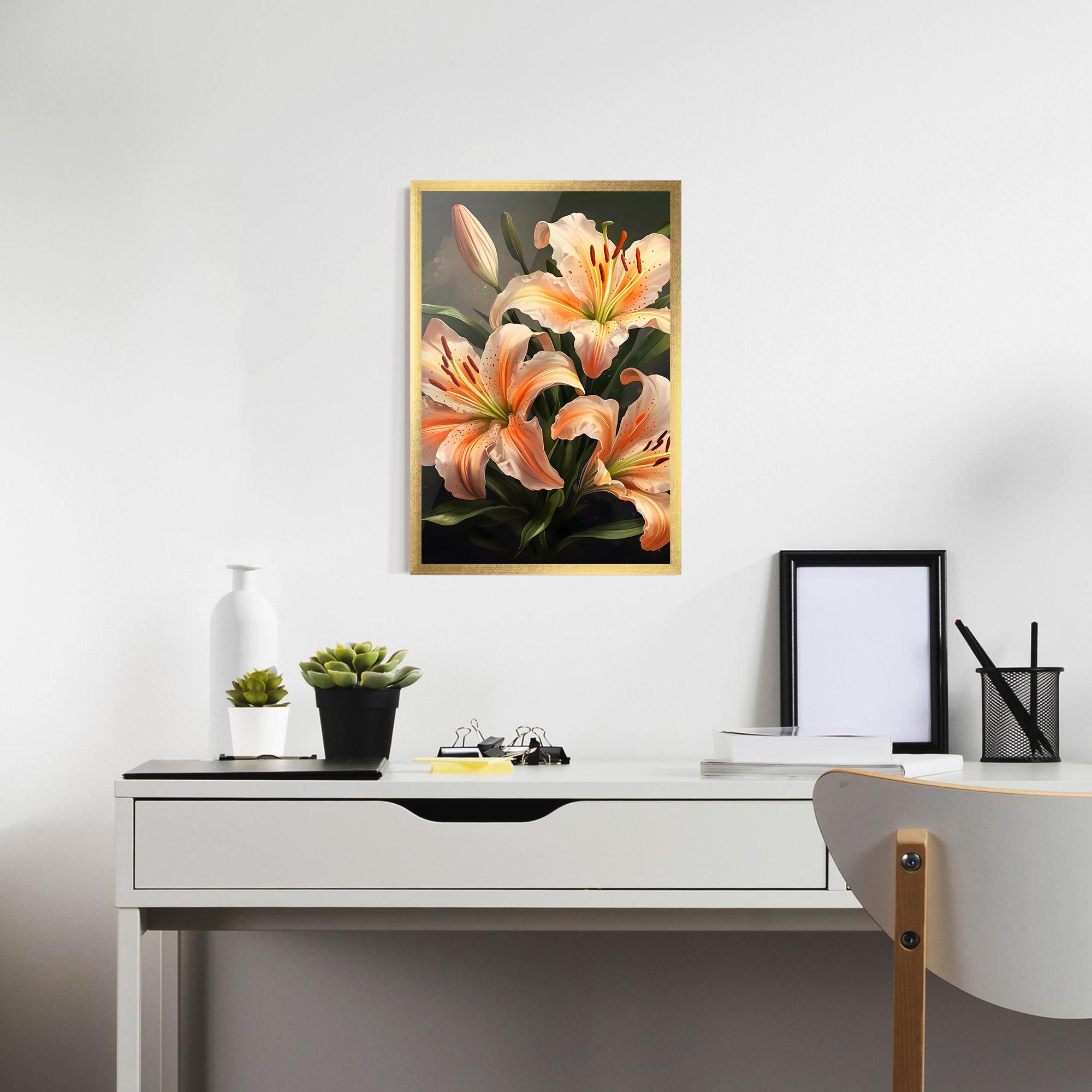 Gerahmte Poster Light Orange Lily mockup 7