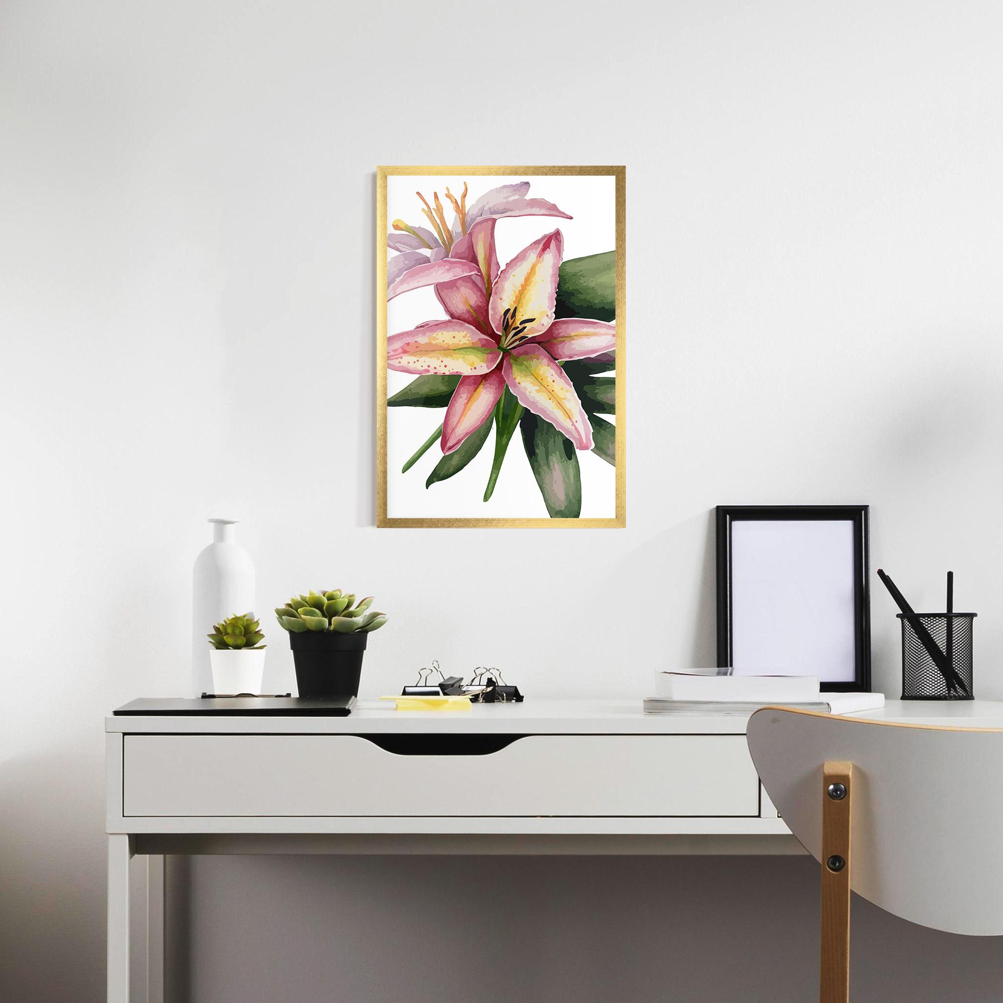 Gerahmte Poster Lily Pretty Pink mockup 7