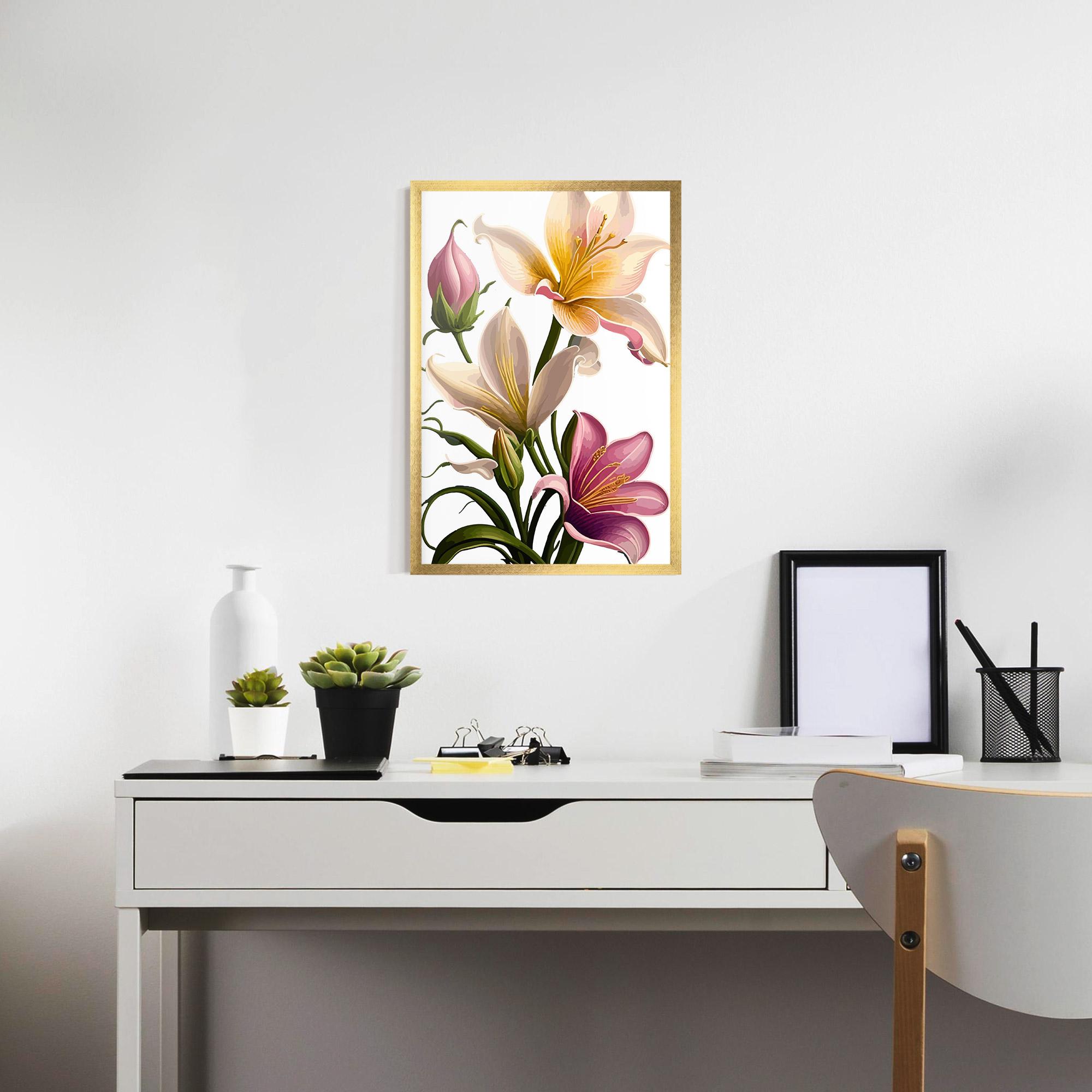 Gerahmte Poster Purple White Lily mockup 7