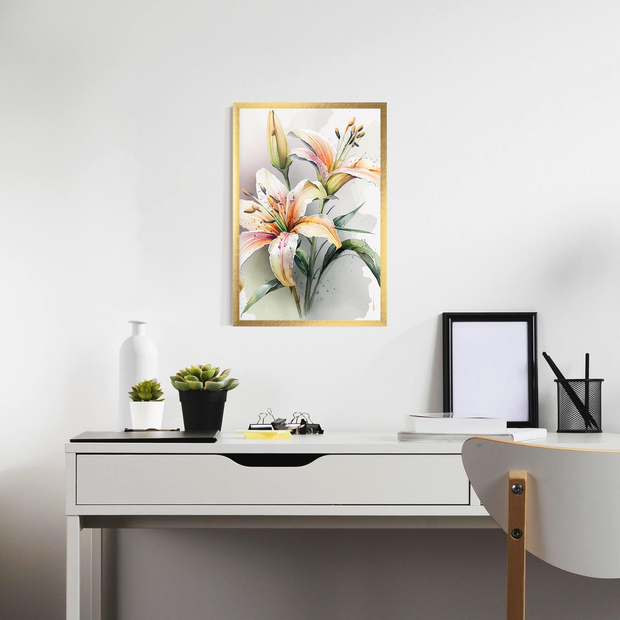 Gerahmte Poster White Orange Lily mockup 7