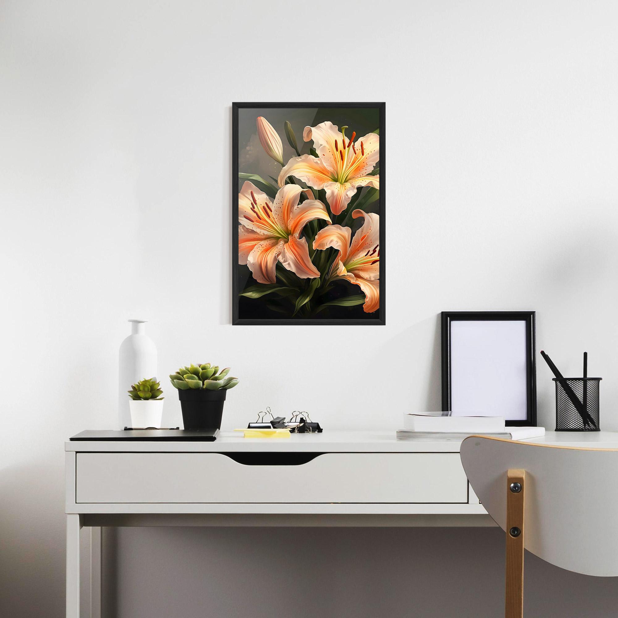 Gerahmte Poster Light Orange Lily mockup 7
