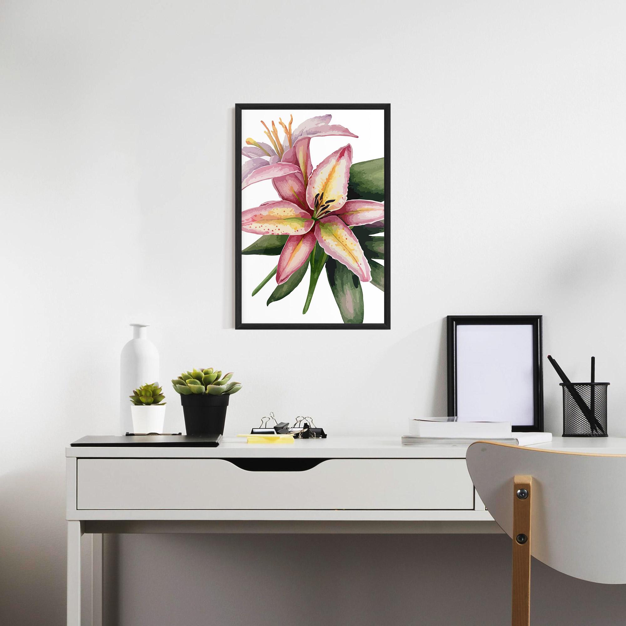 Gerahmte Poster Lily Pretty Pink mockup 7