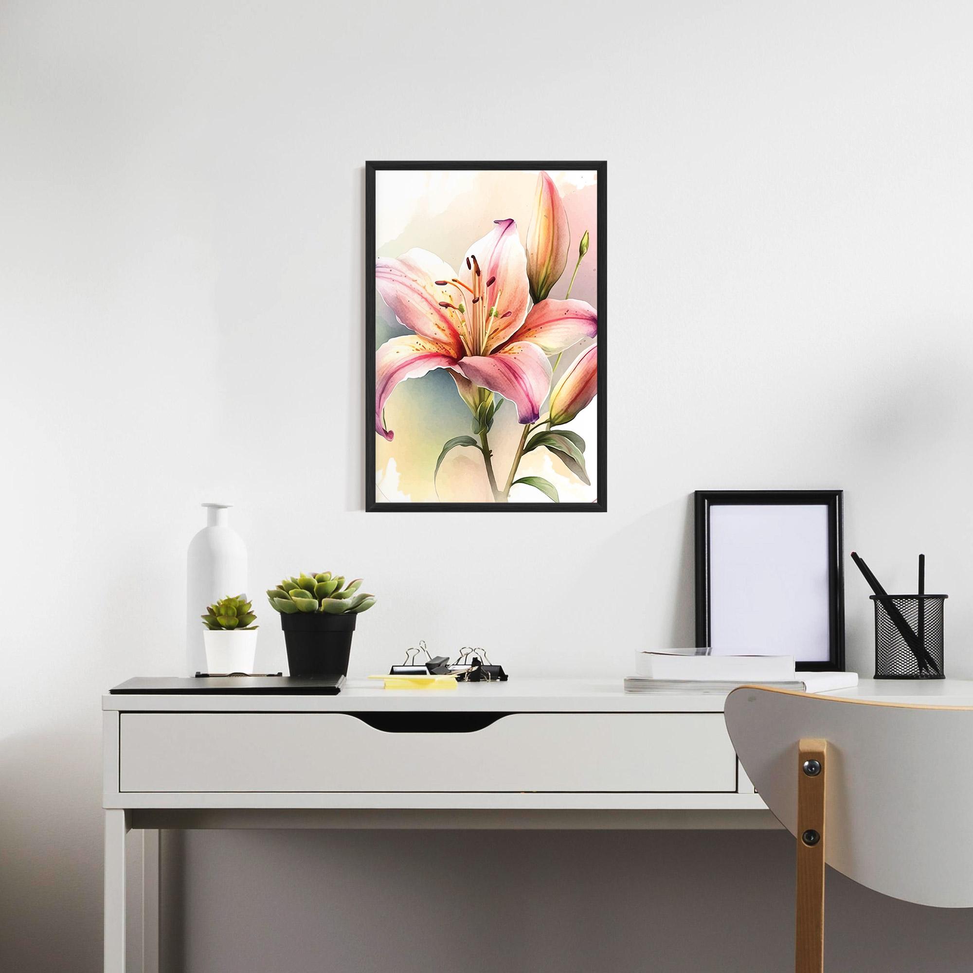 Gerahmte Poster Pink Orange Lily mockup 7