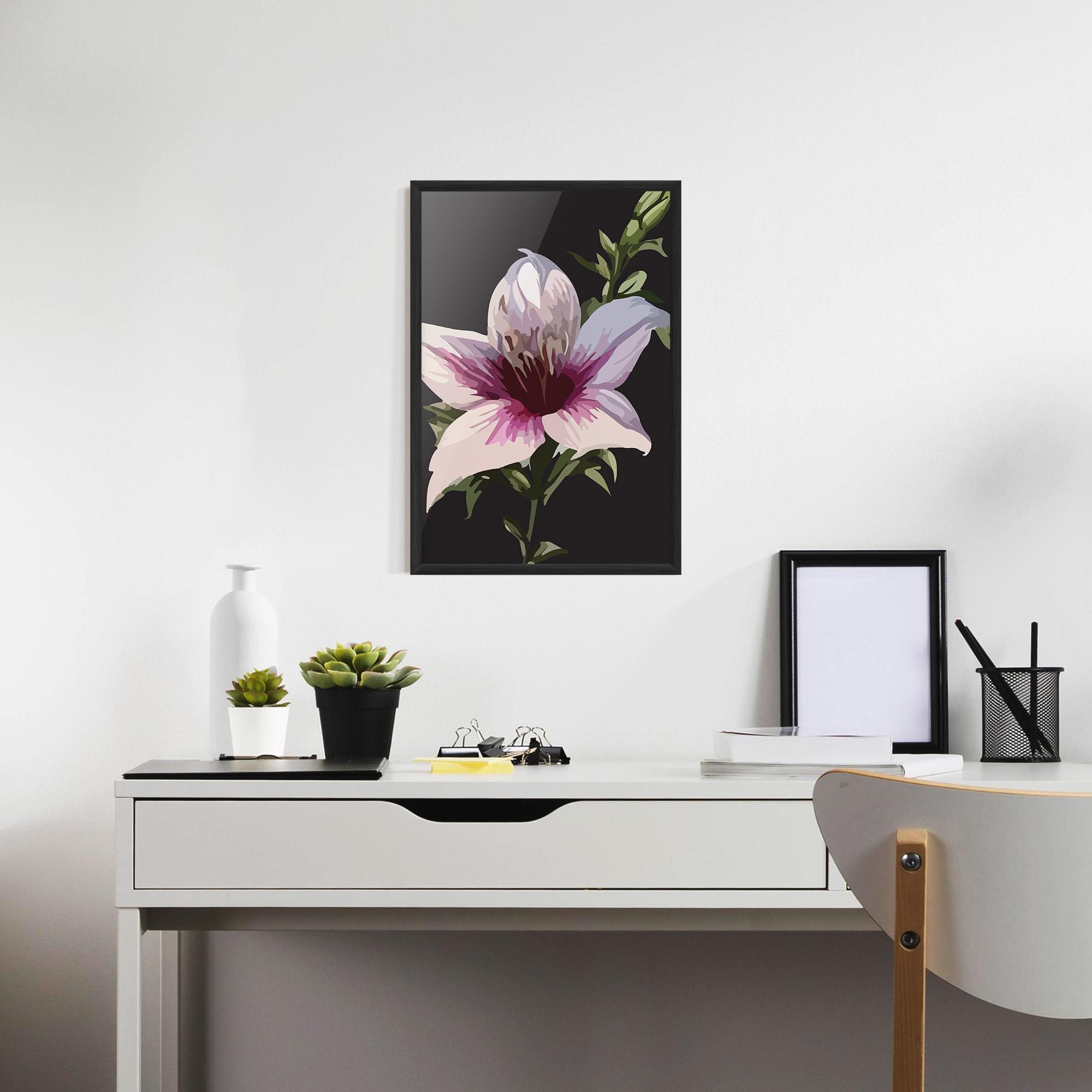 Gerahmte Poster Pink Pretty Lily mockup 7