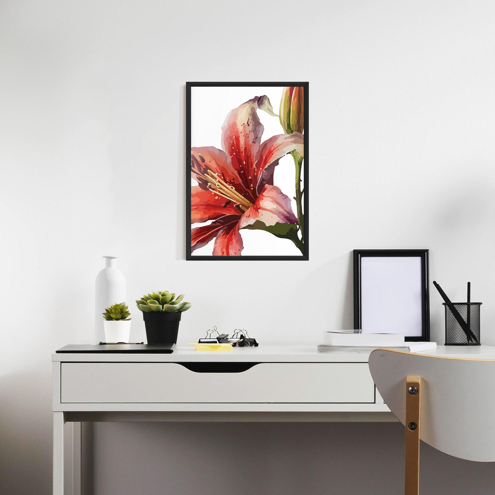 Gerahmte Poster Pretty Red Purple Lily mockup 7