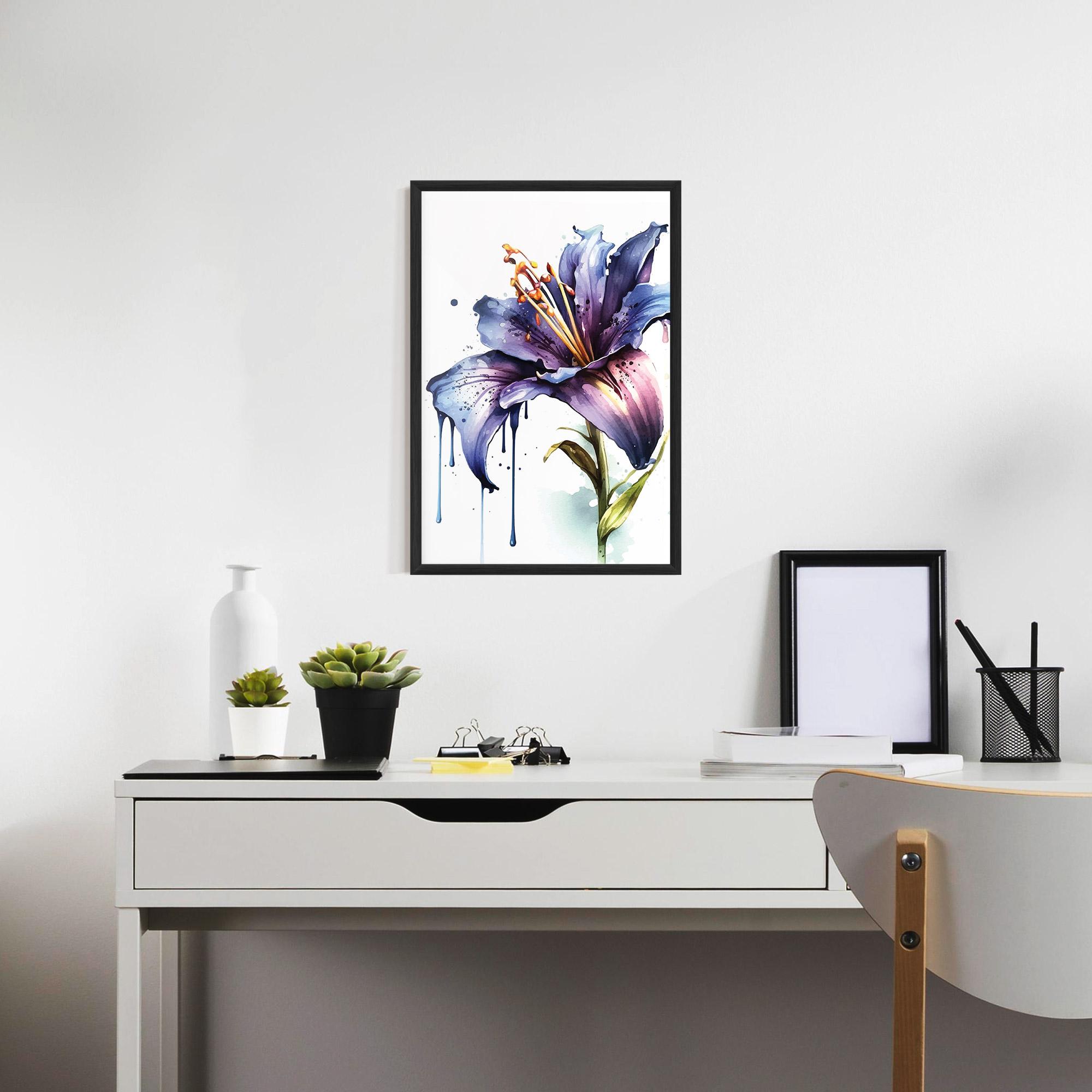 Gerahmte Poster Purple Orange Lily mockup 7