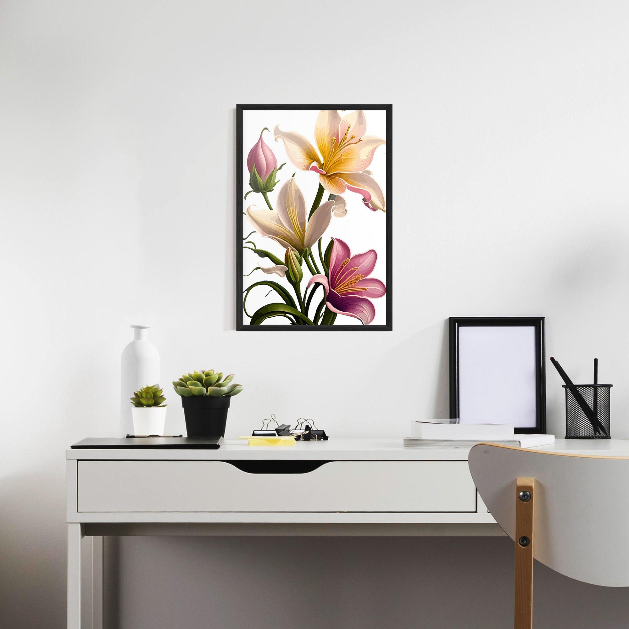 Gerahmte Poster Purple White Lily mockup 7