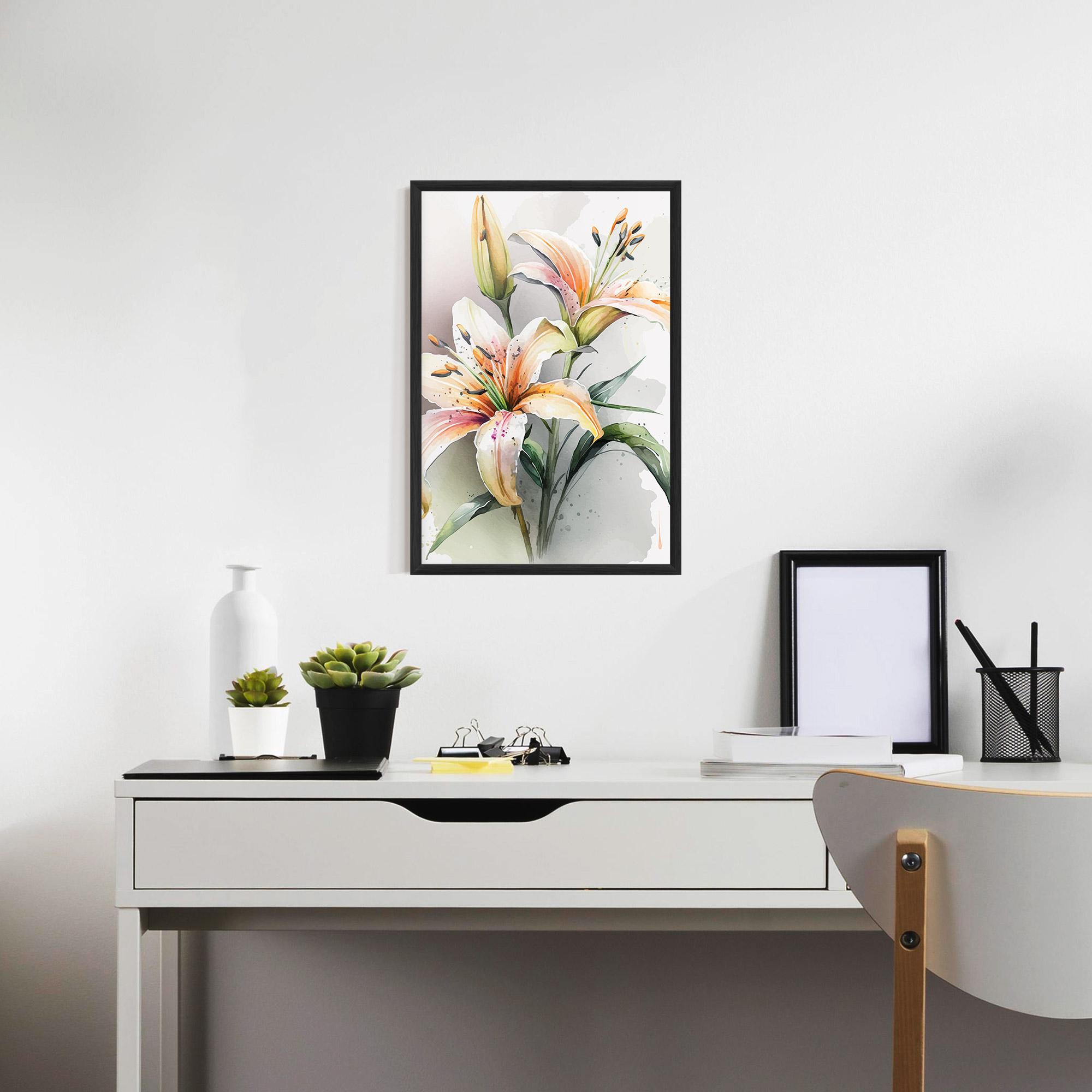 Gerahmte Poster White Orange Lily mockup 7