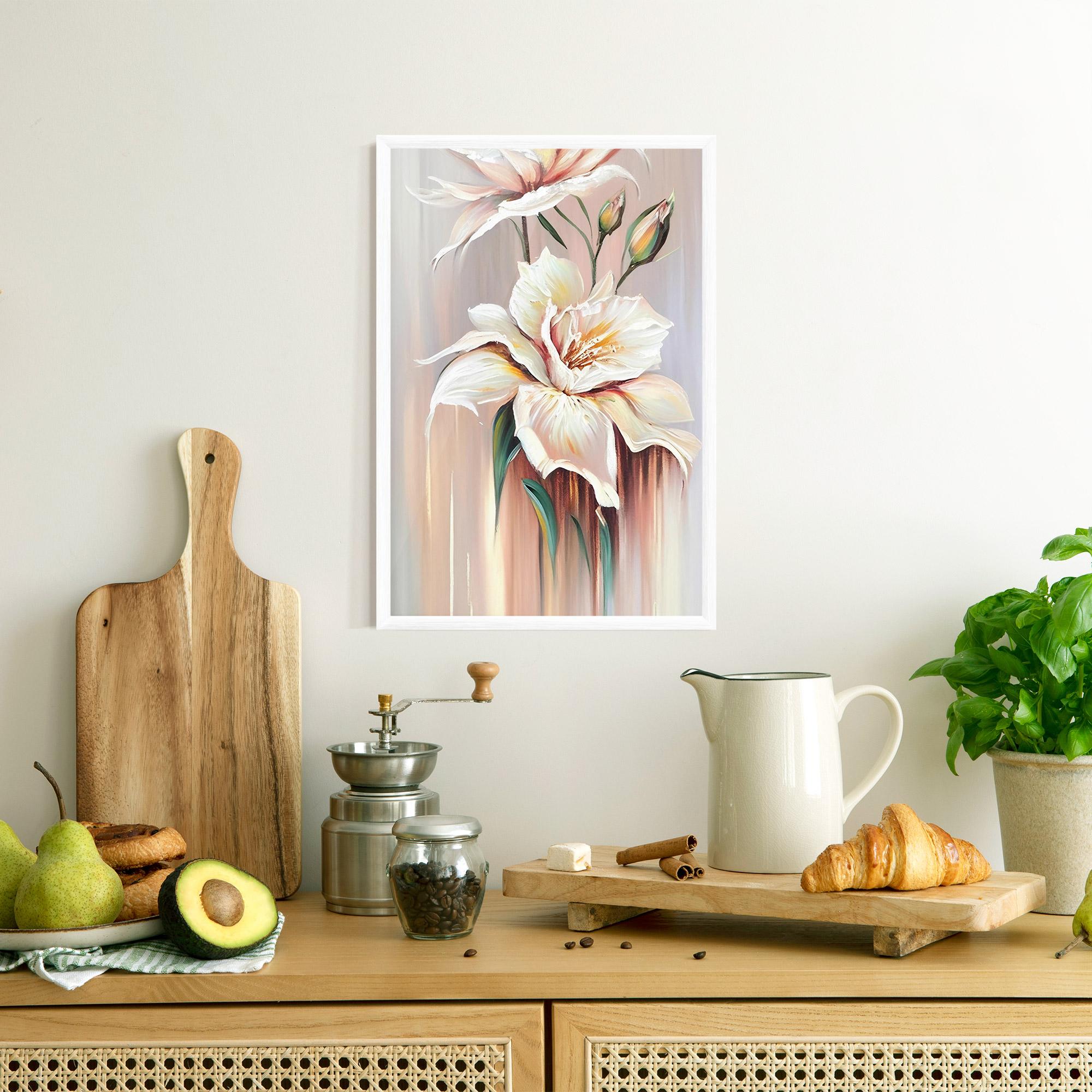 Gerahmte Poster Abstract Lily Painting mockup 8