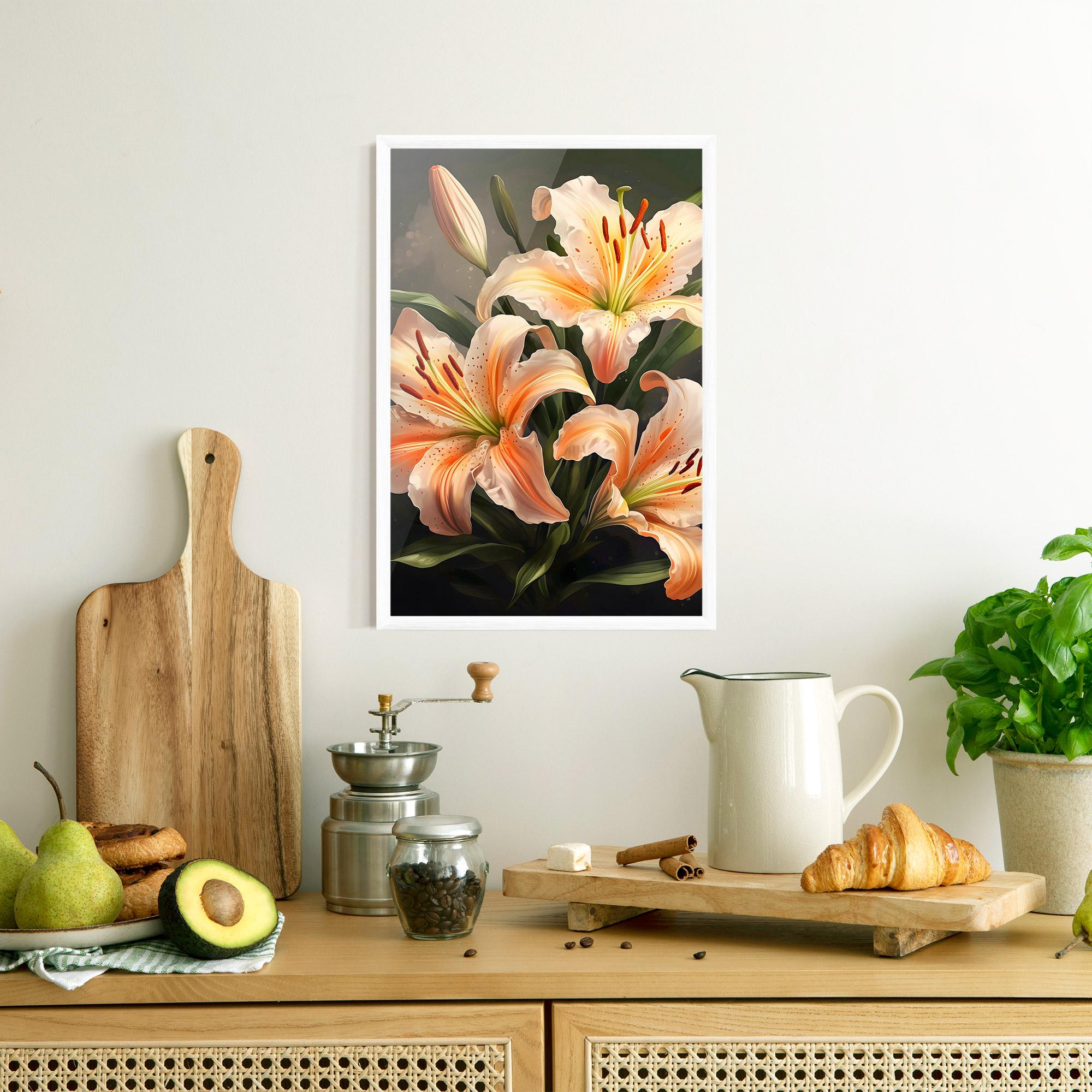 Gerahmte Poster Light Orange Lily mockup 8
