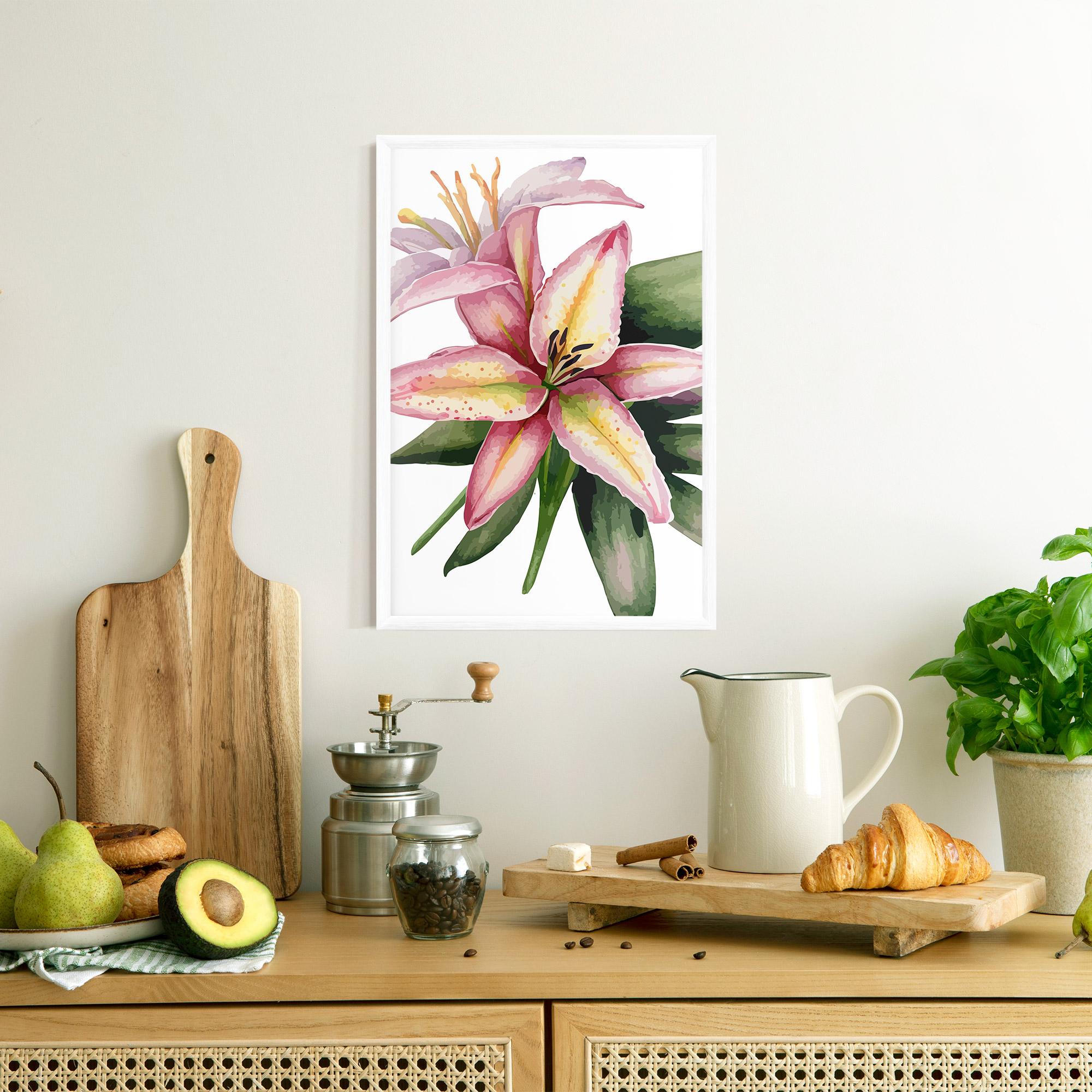 Gerahmte Poster Lily Pretty Pink mockup 8