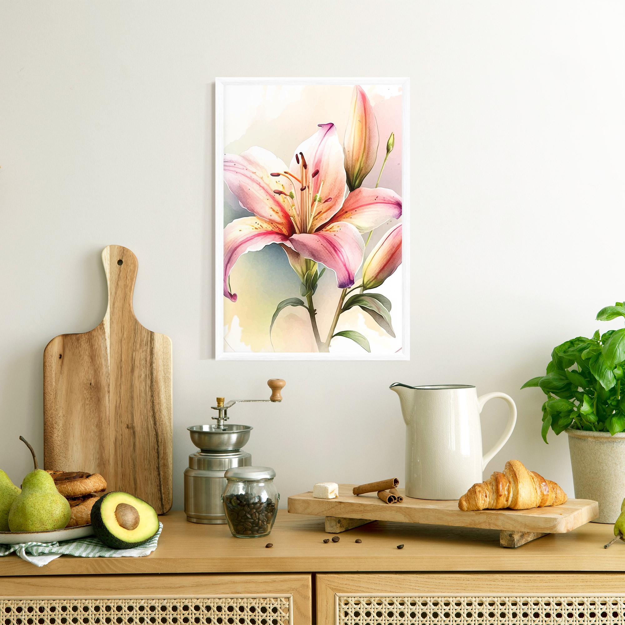 Gerahmte Poster Pink Orange Lily mockup 8