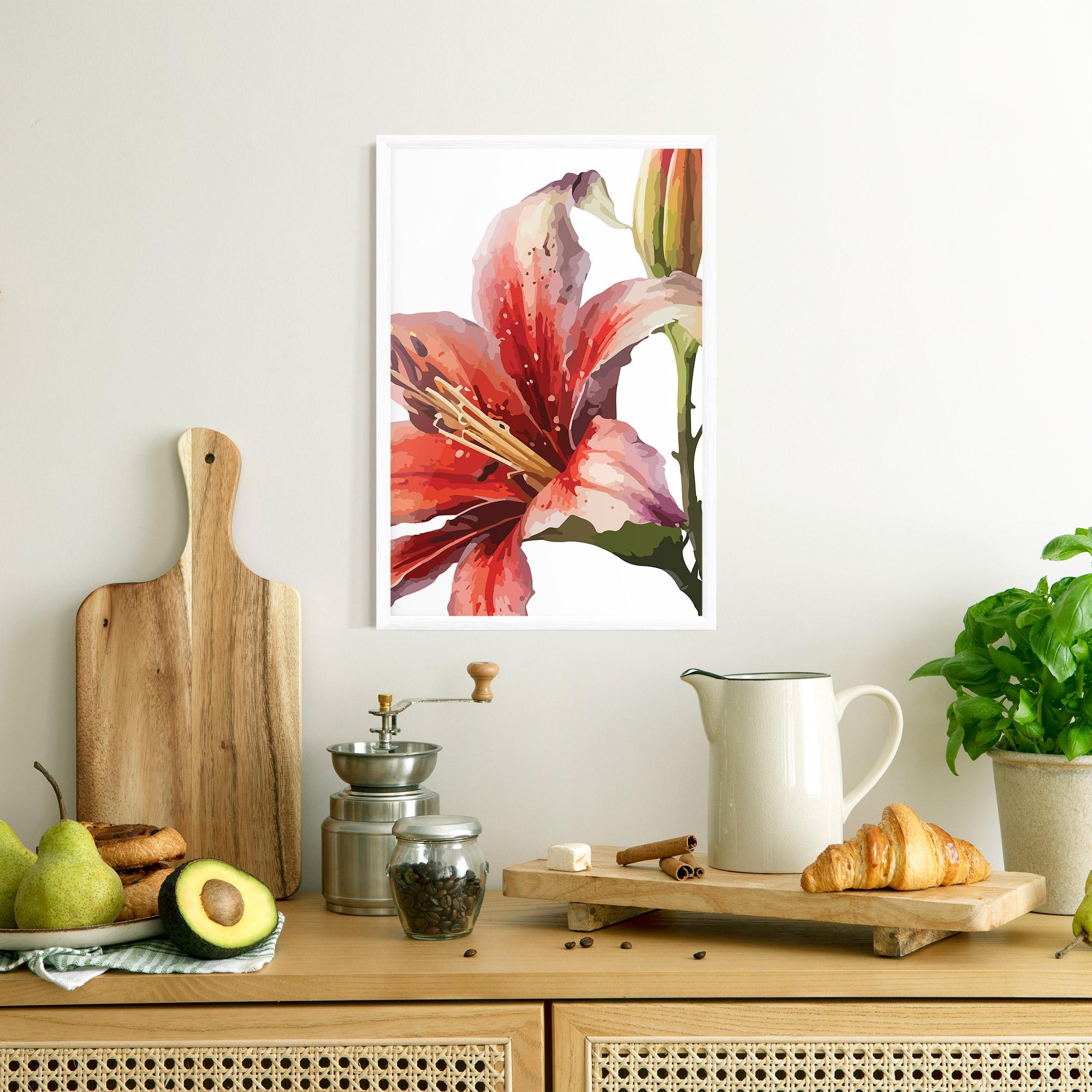Gerahmte Poster Pretty Red Purple Lily mockup 8