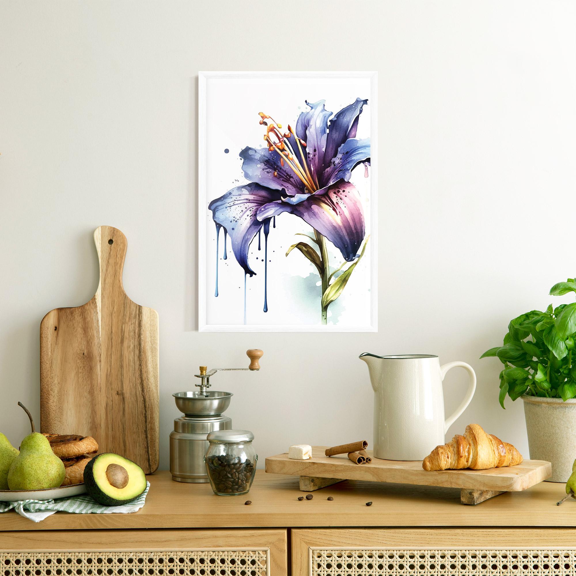 Gerahmte Poster Purple Orange Lily mockup 8