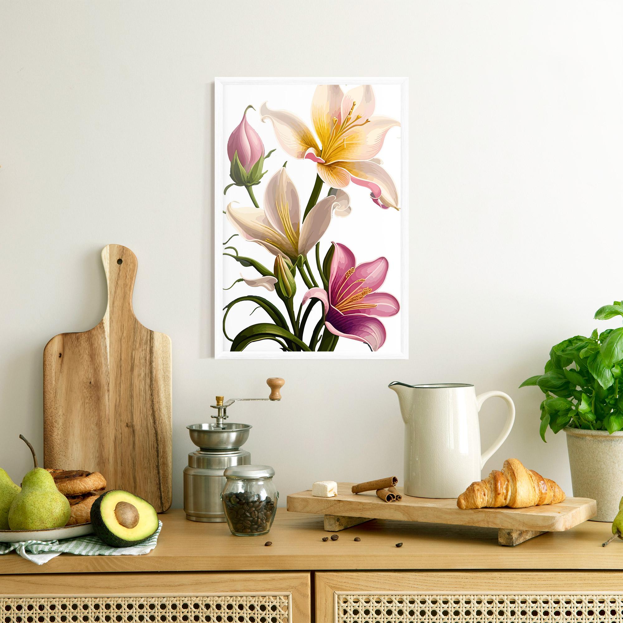 Gerahmte Poster Purple White Lily mockup 8