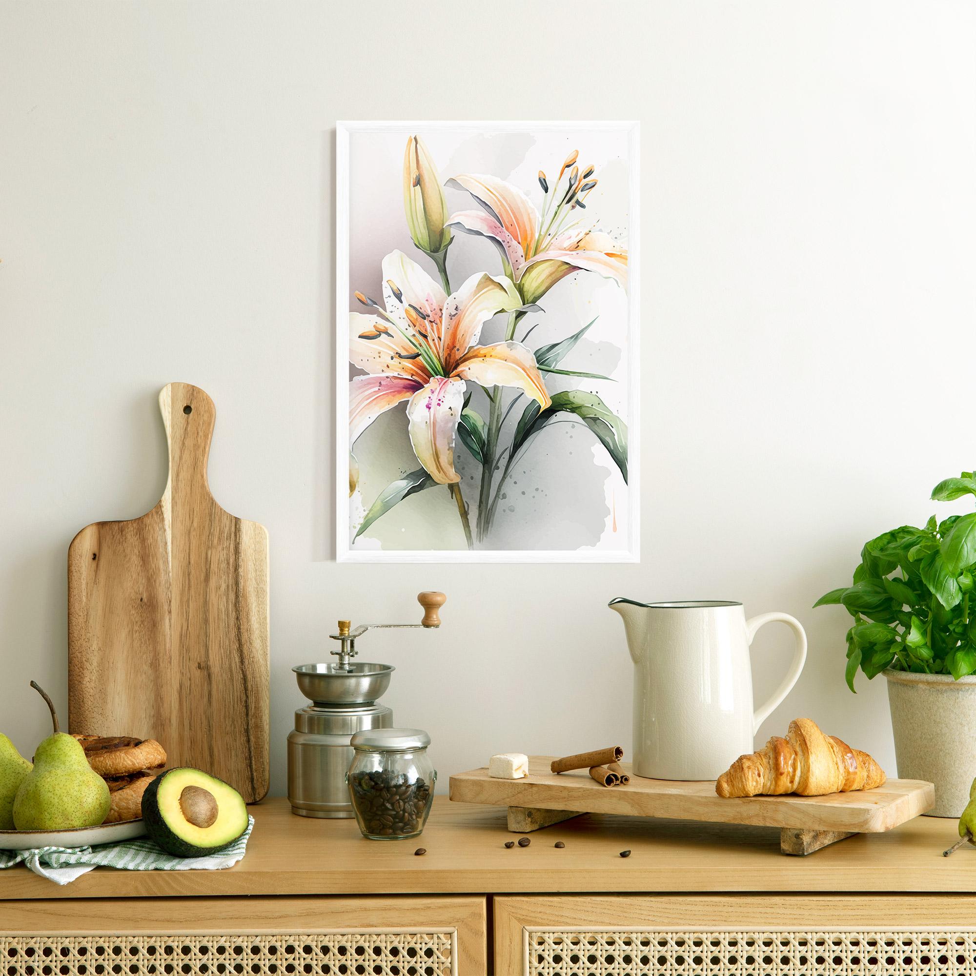 Gerahmte Poster White Orange Lily mockup 8