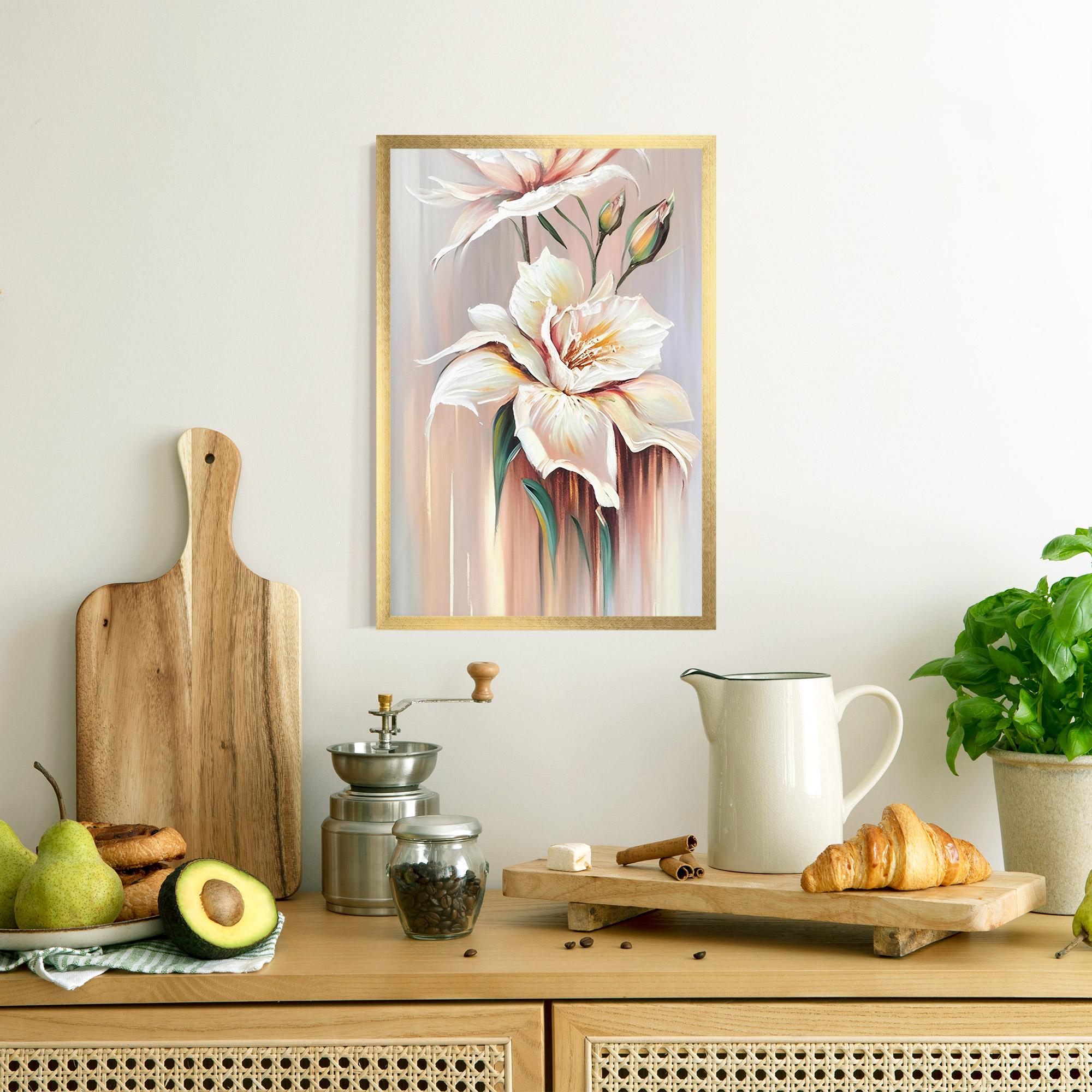 Gerahmte Poster Abstract Lily Painting mockup 8