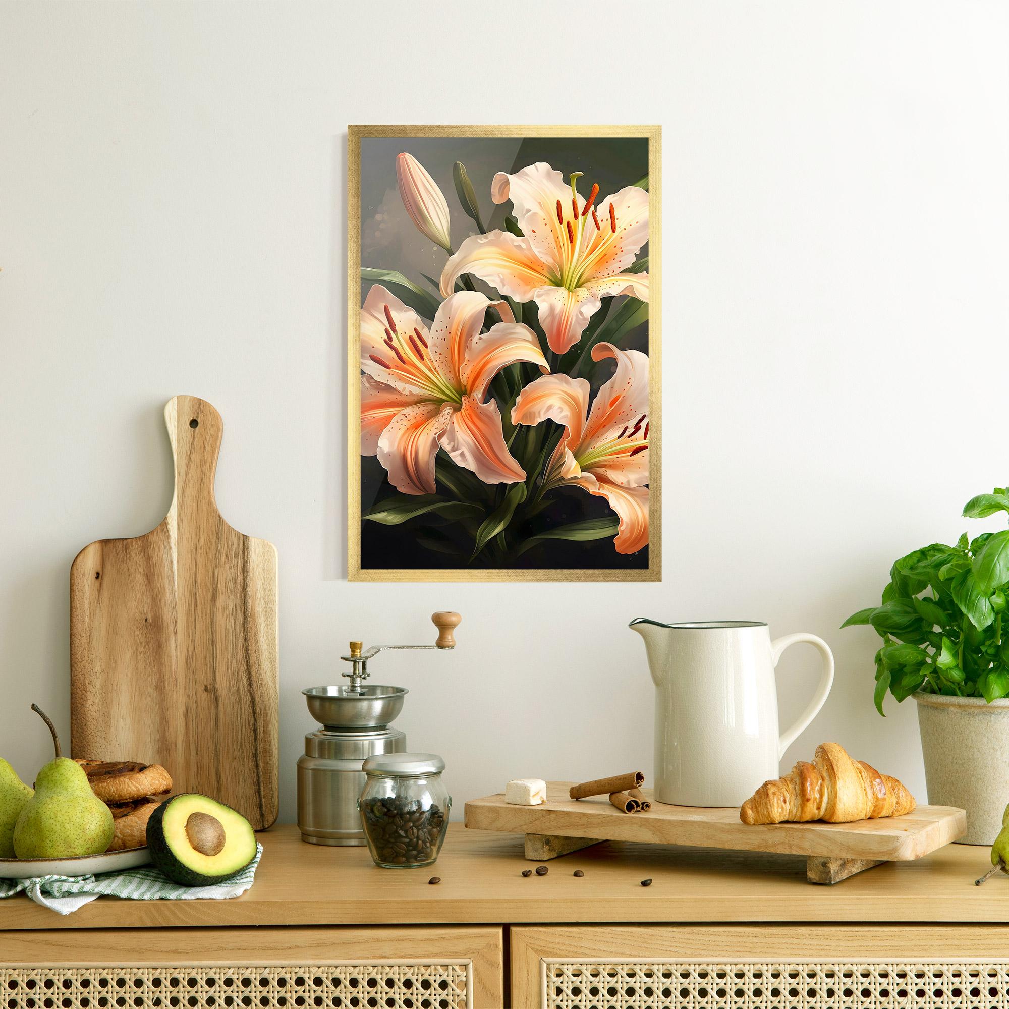 Gerahmte Poster Light Orange Lily mockup 8