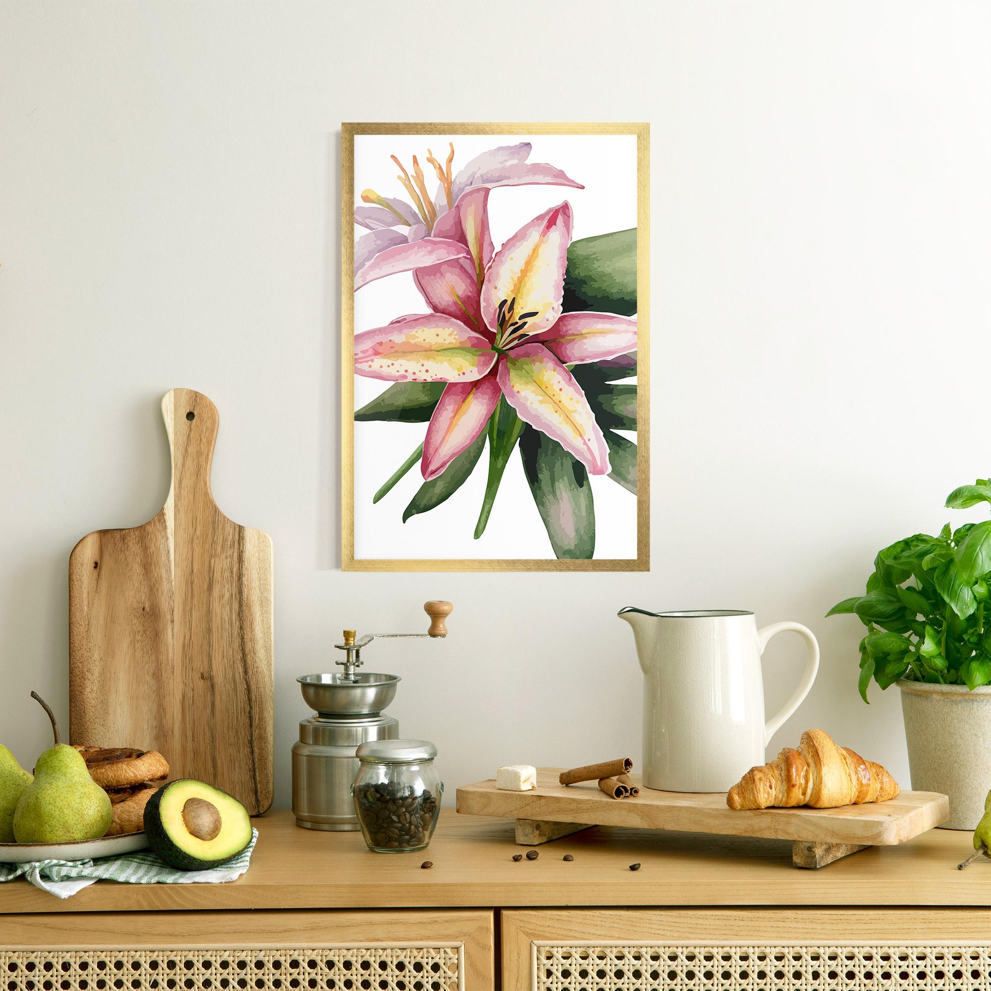Gerahmte Poster Lily Pretty Pink mockup 8