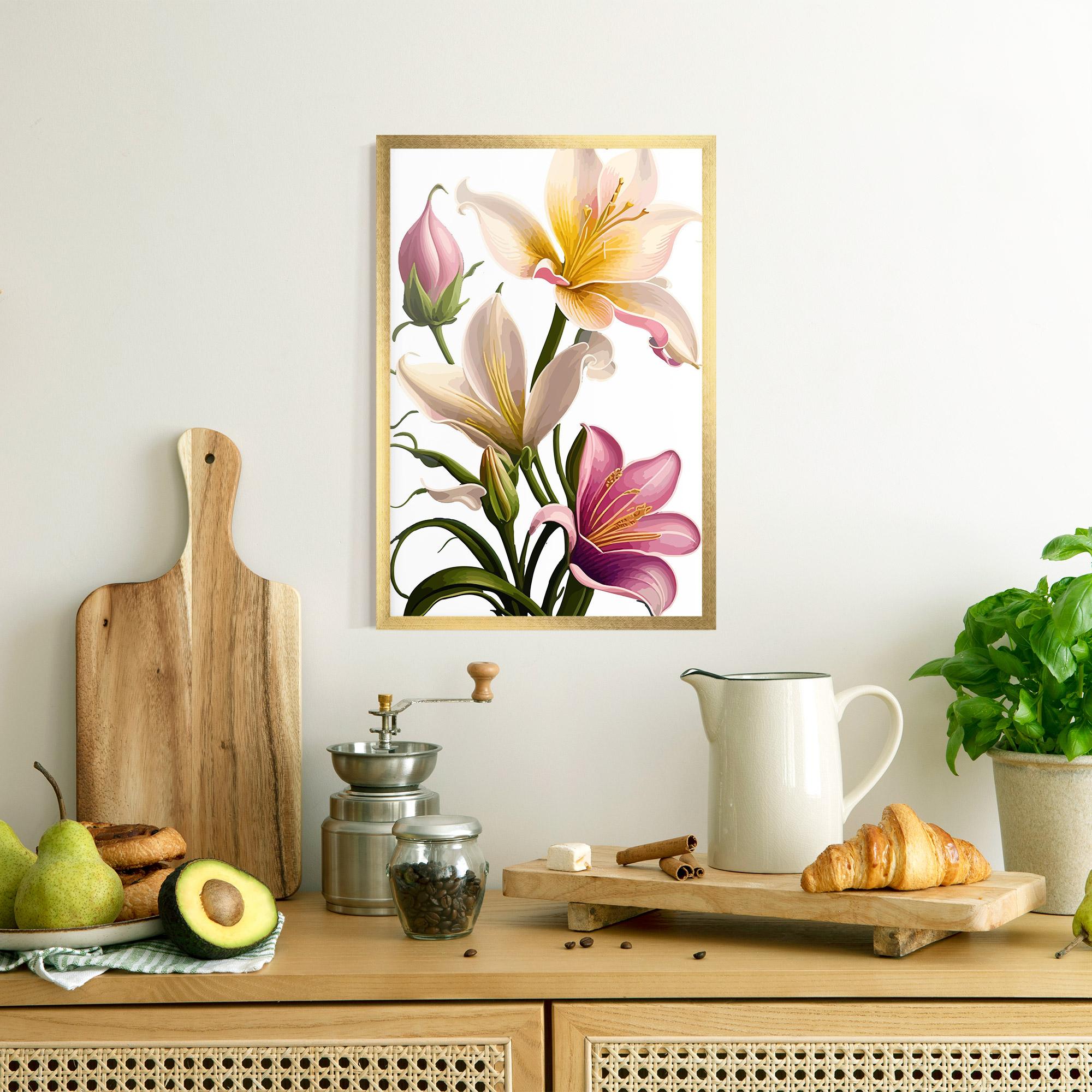 Gerahmte Poster Purple White Lily mockup 8