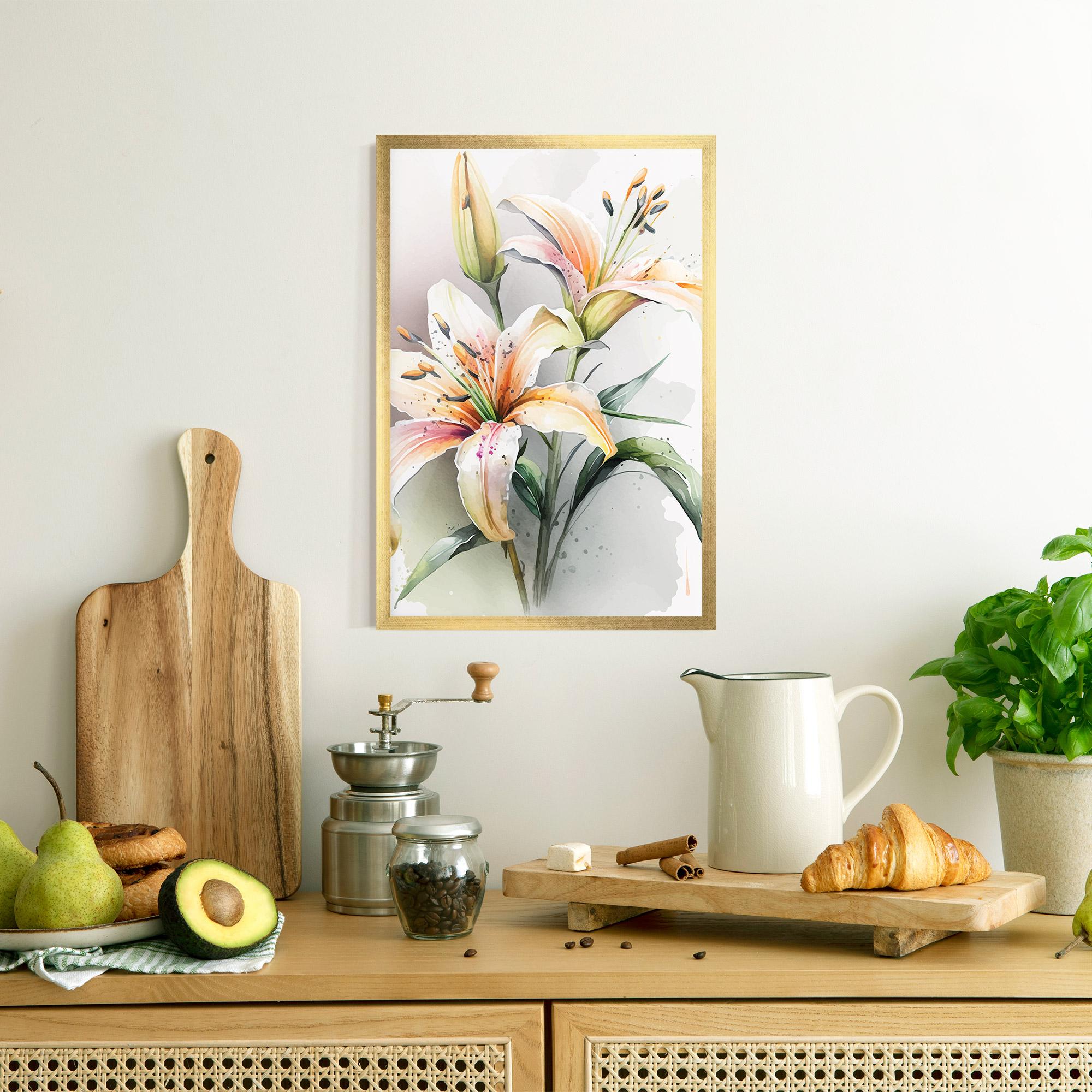 Gerahmte Poster White Orange Lily mockup 8