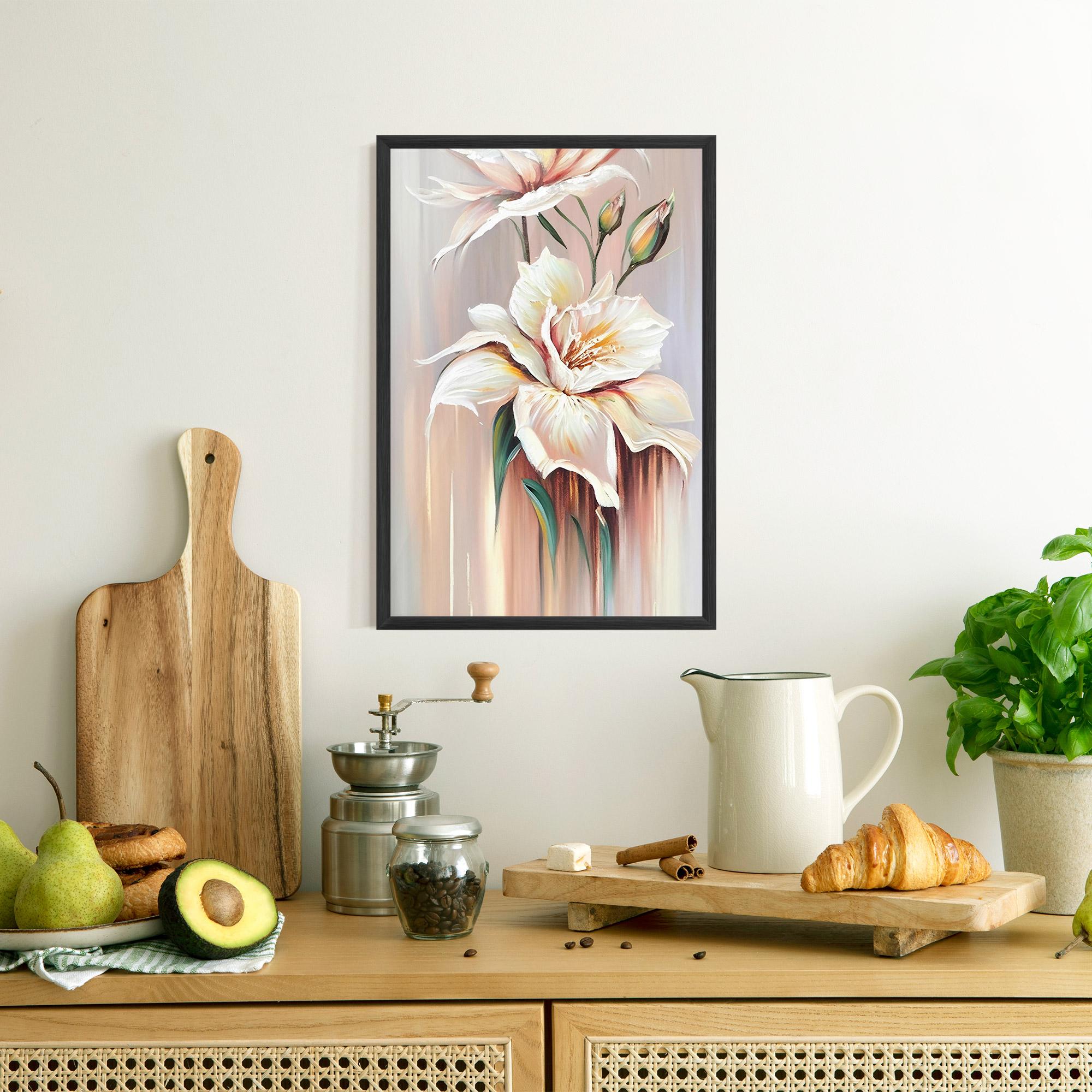 Gerahmte Poster Abstract Lily Painting mockup 8
