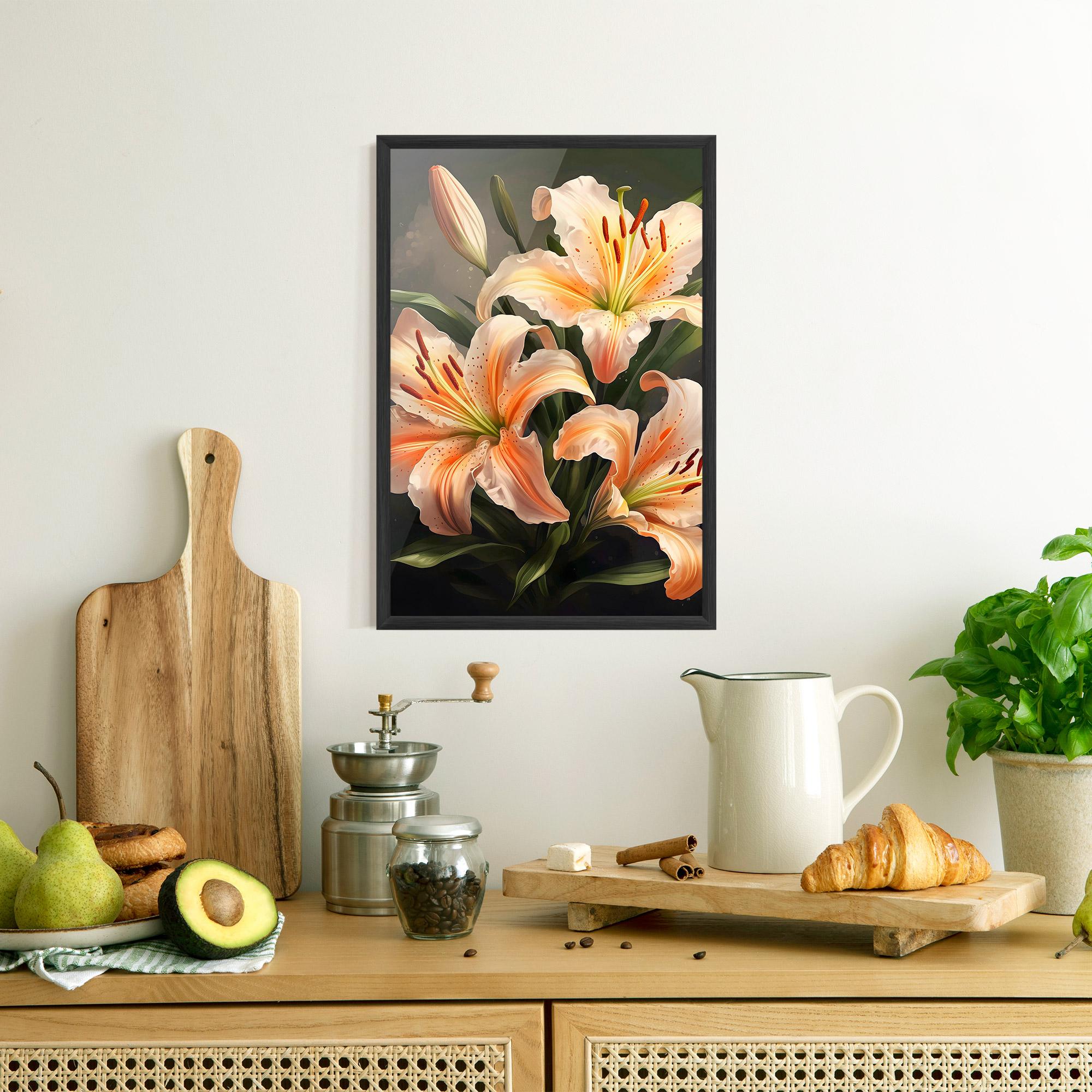 Gerahmte Poster Light Orange Lily mockup 8